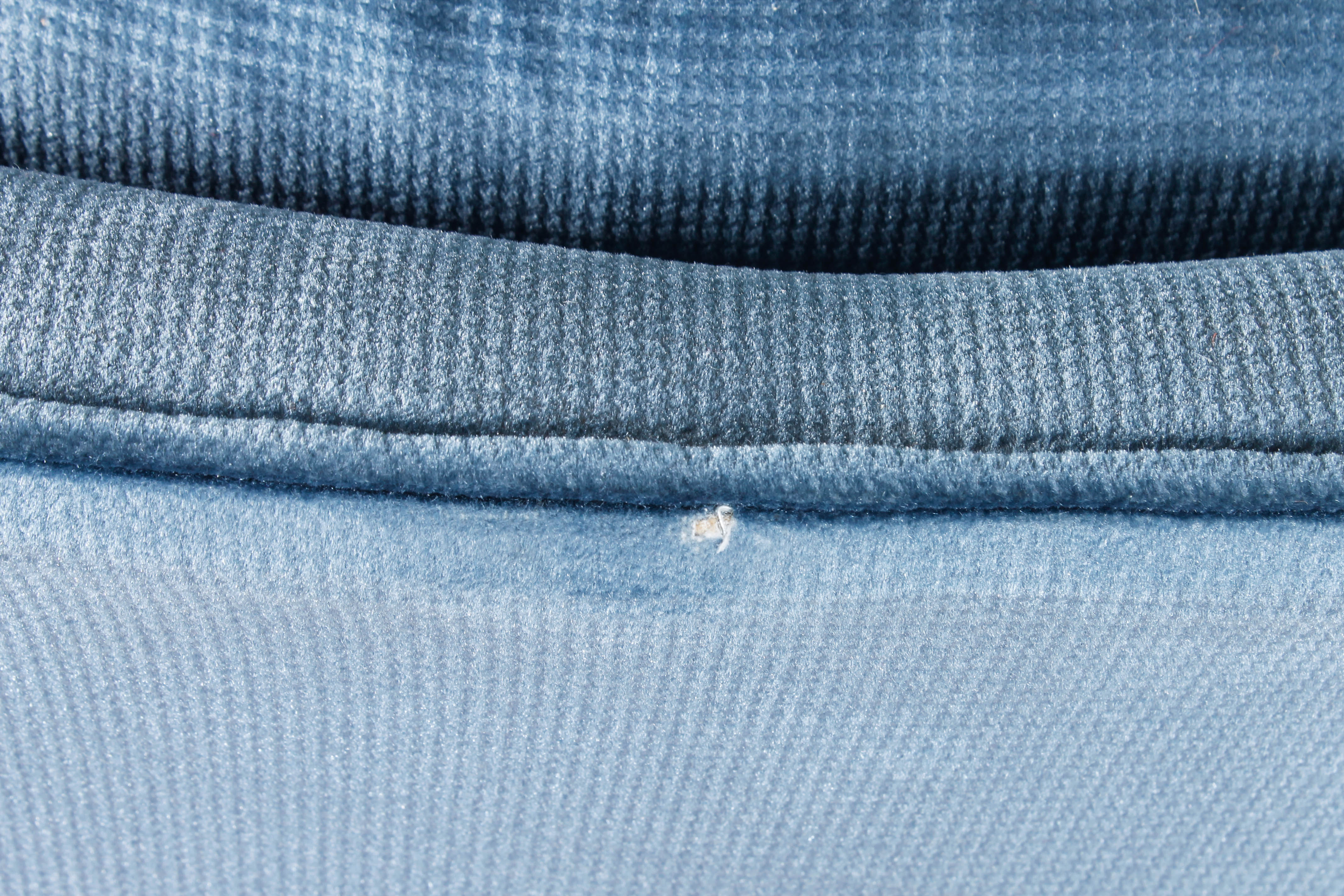 Vintage Button-Tufted Blue Armchair with Swivel Base