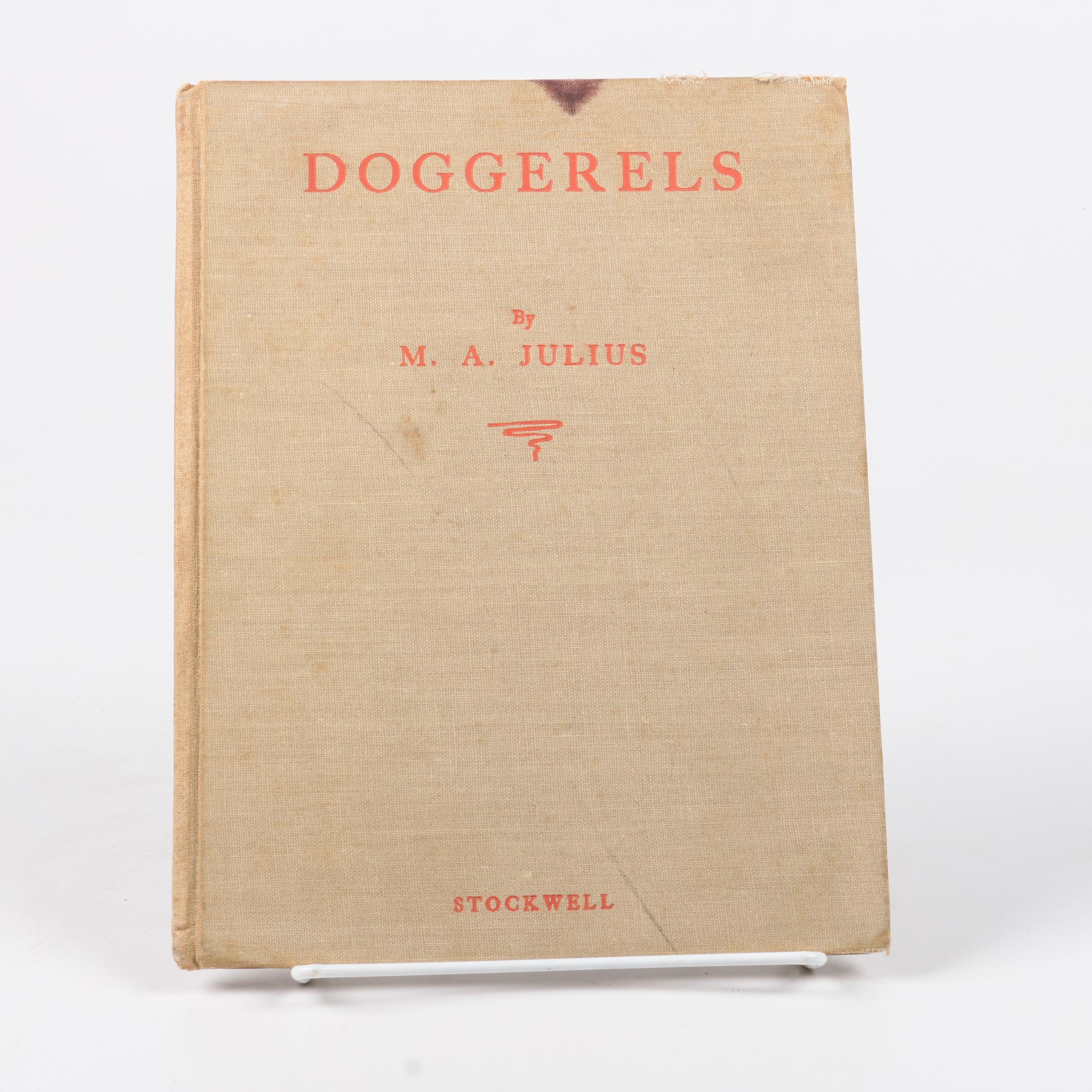 1938 "Doggerels" by M.A. Julius