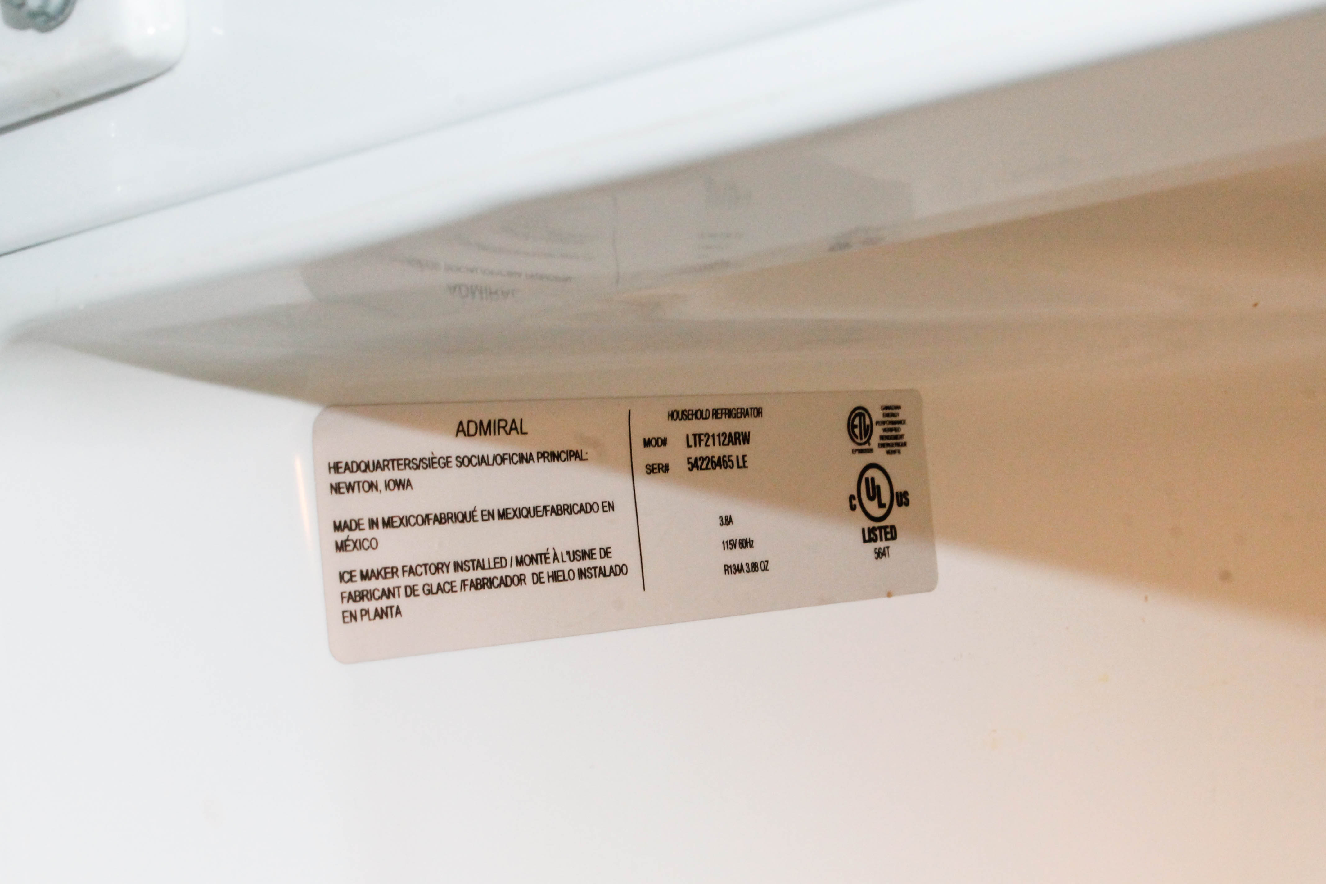 Admiral Refrigerator