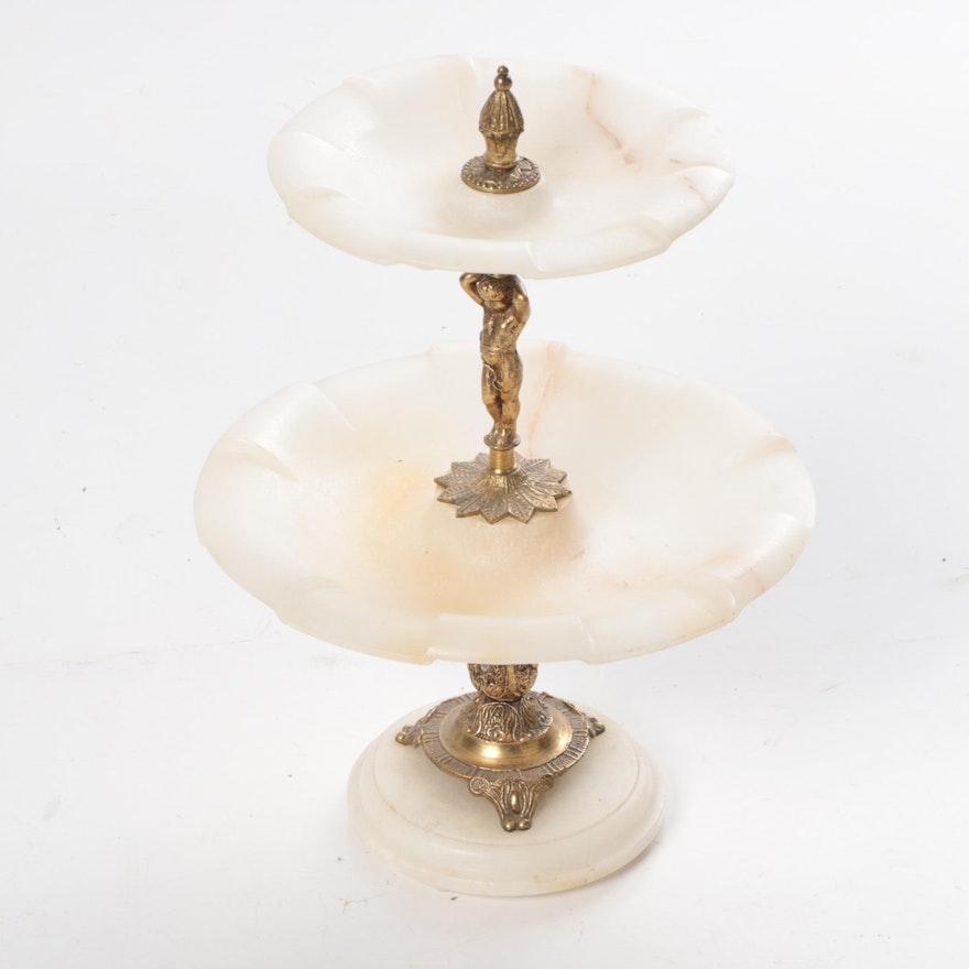 Two Tiered Brass Serving Dish