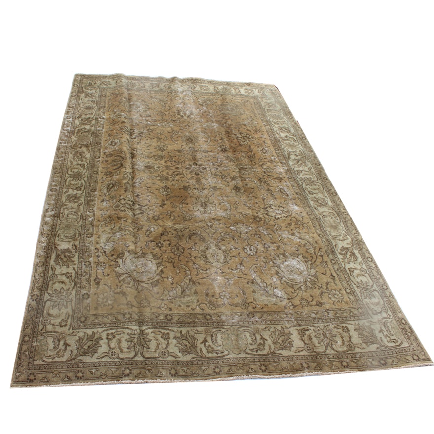 Hand-Knotted Antique Persian Tabriz Rug