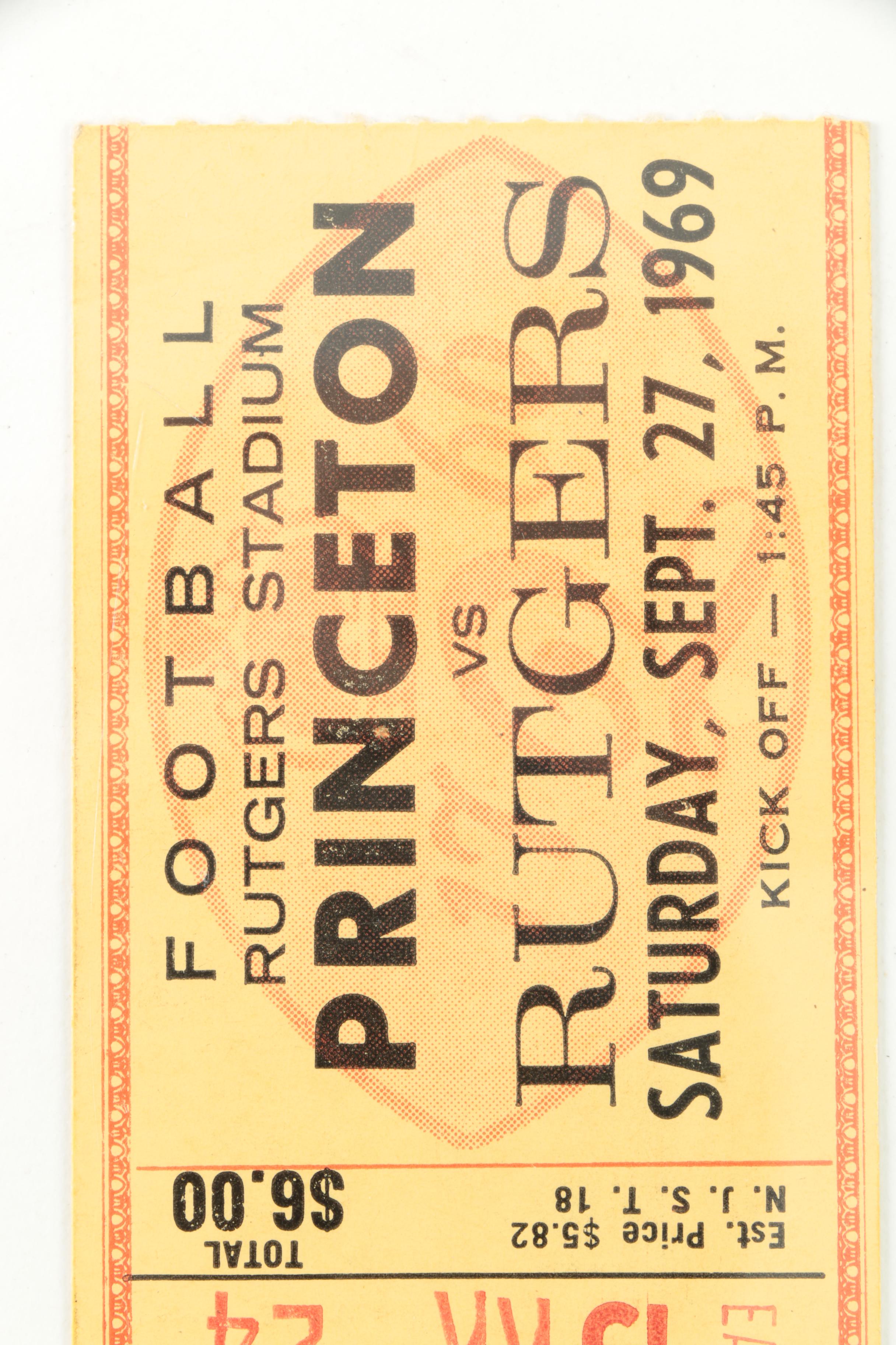 Princeton vs. Rutgers 1969 Ticket Stub