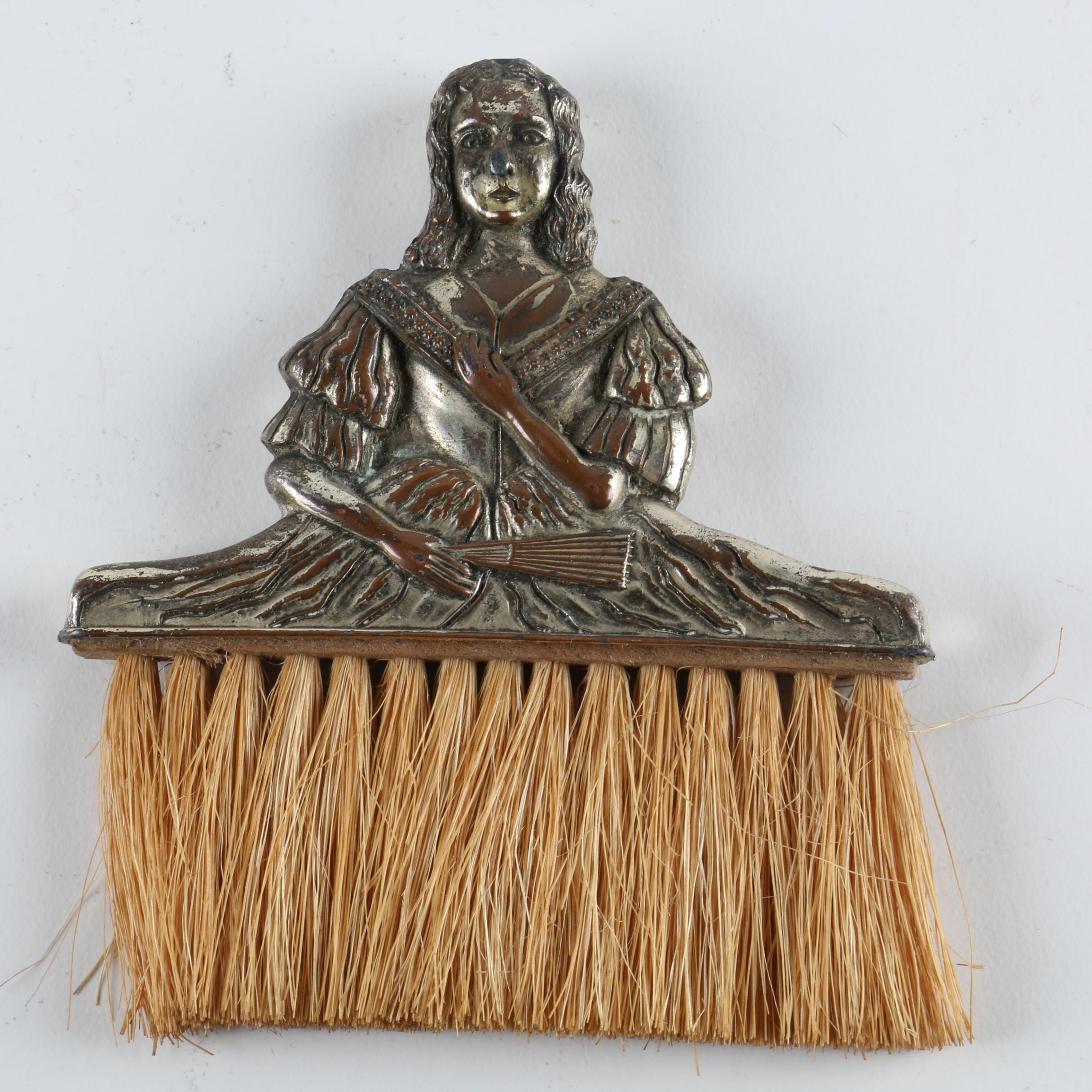 Vintage Silver Plate Crinoline Lady Crumb Brush