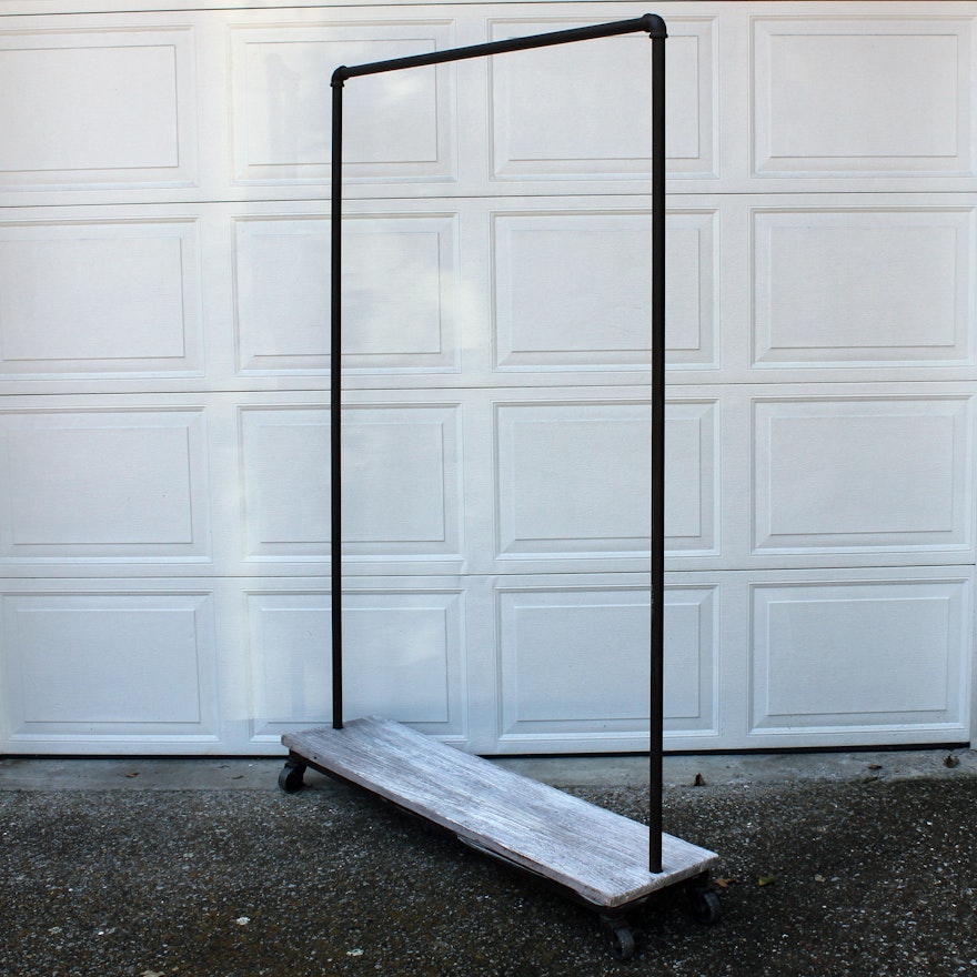 Vintage Rolling Clothes Rack