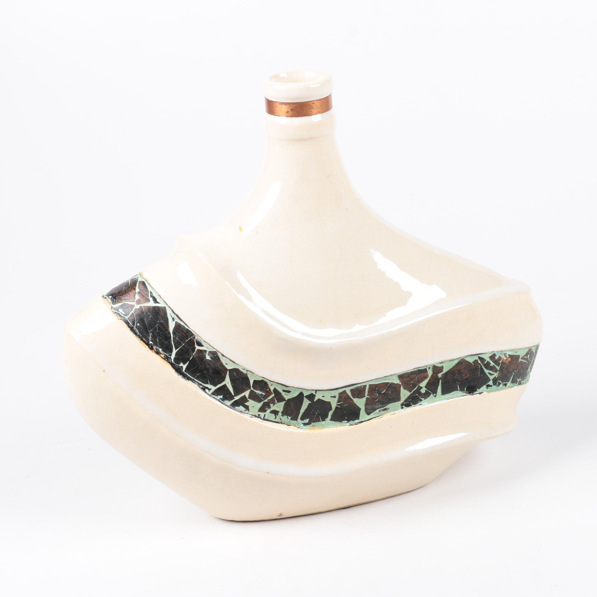 Ceramic and Copper Vase