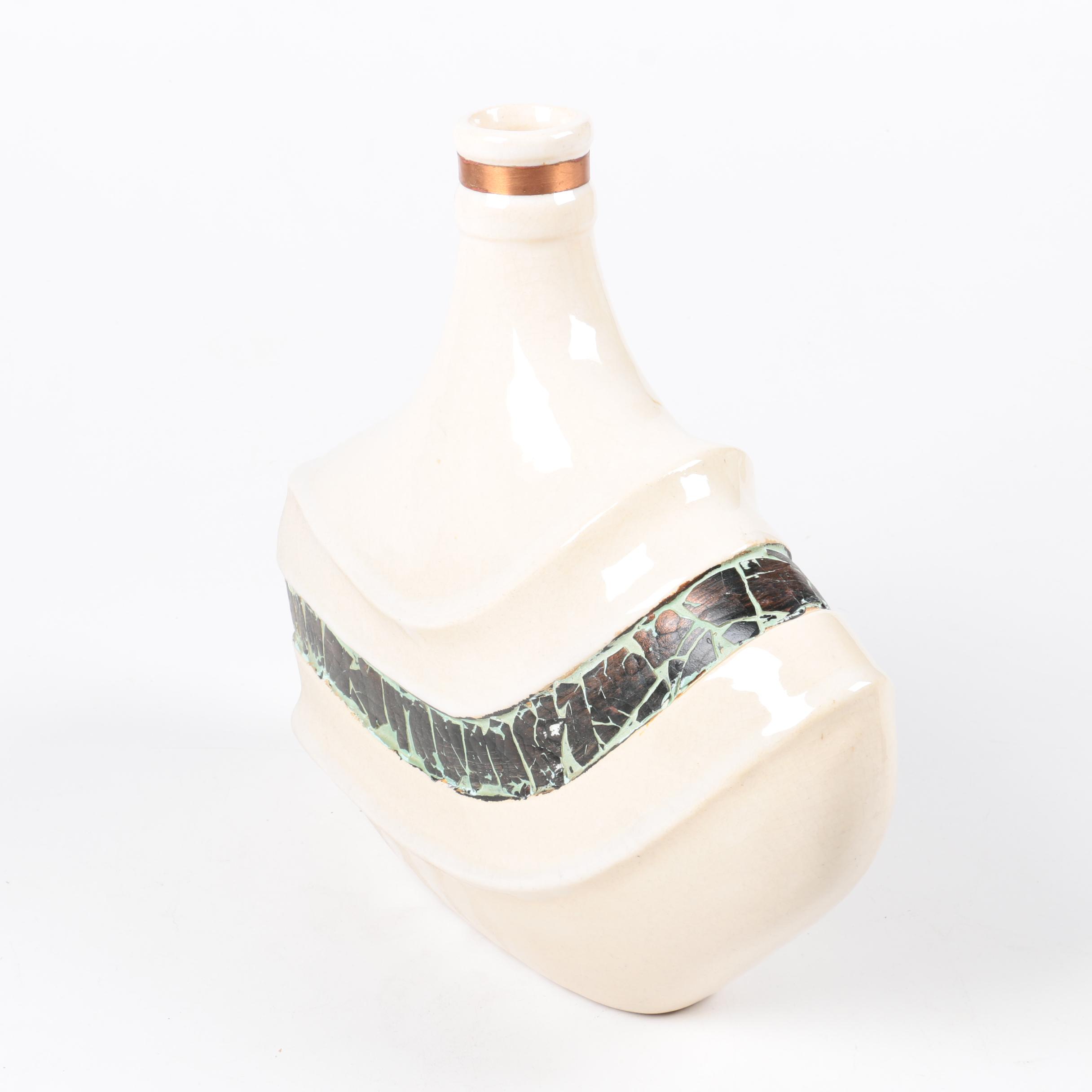 Ceramic and Copper Vase