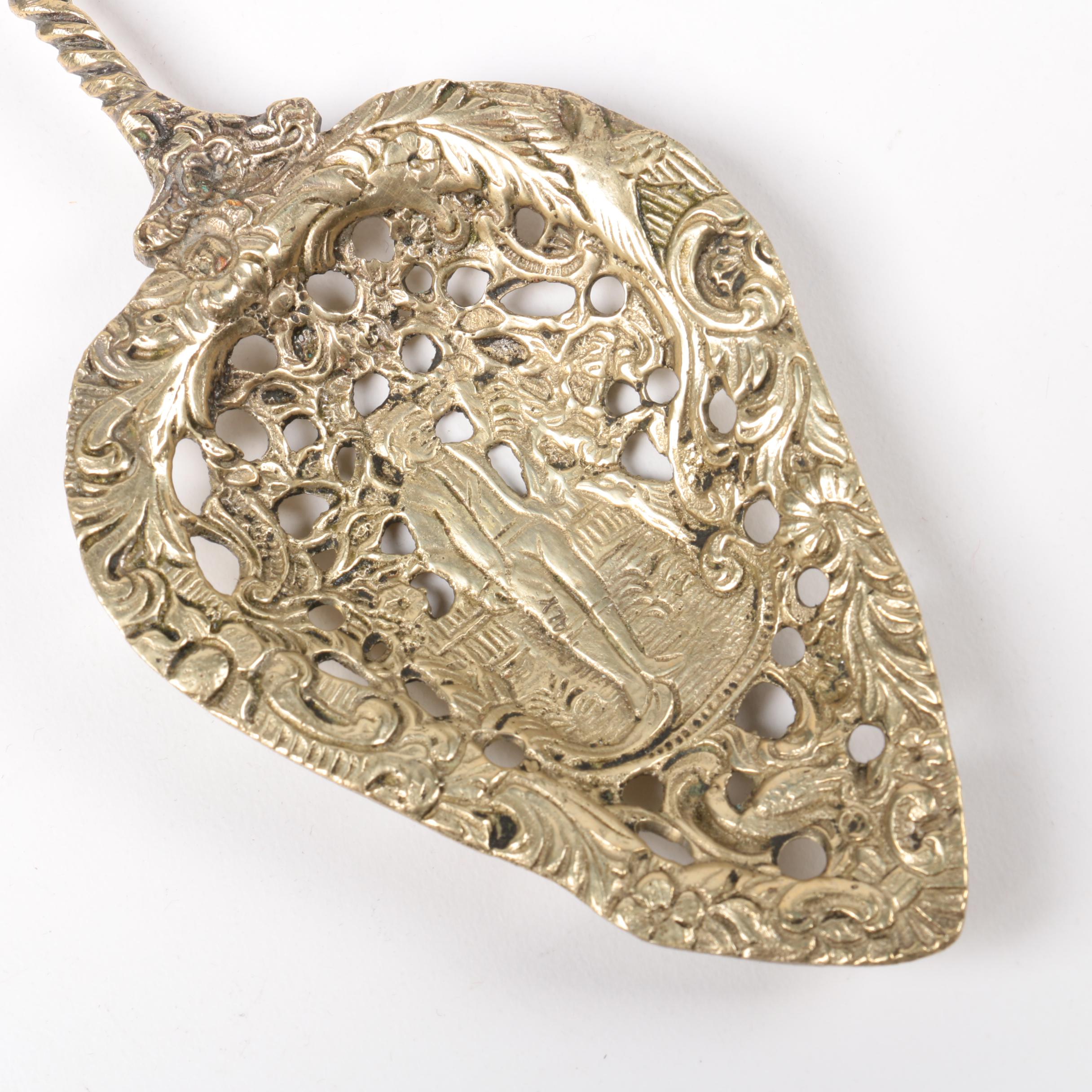 Brass Figural Utensils with Italian Teaspoons