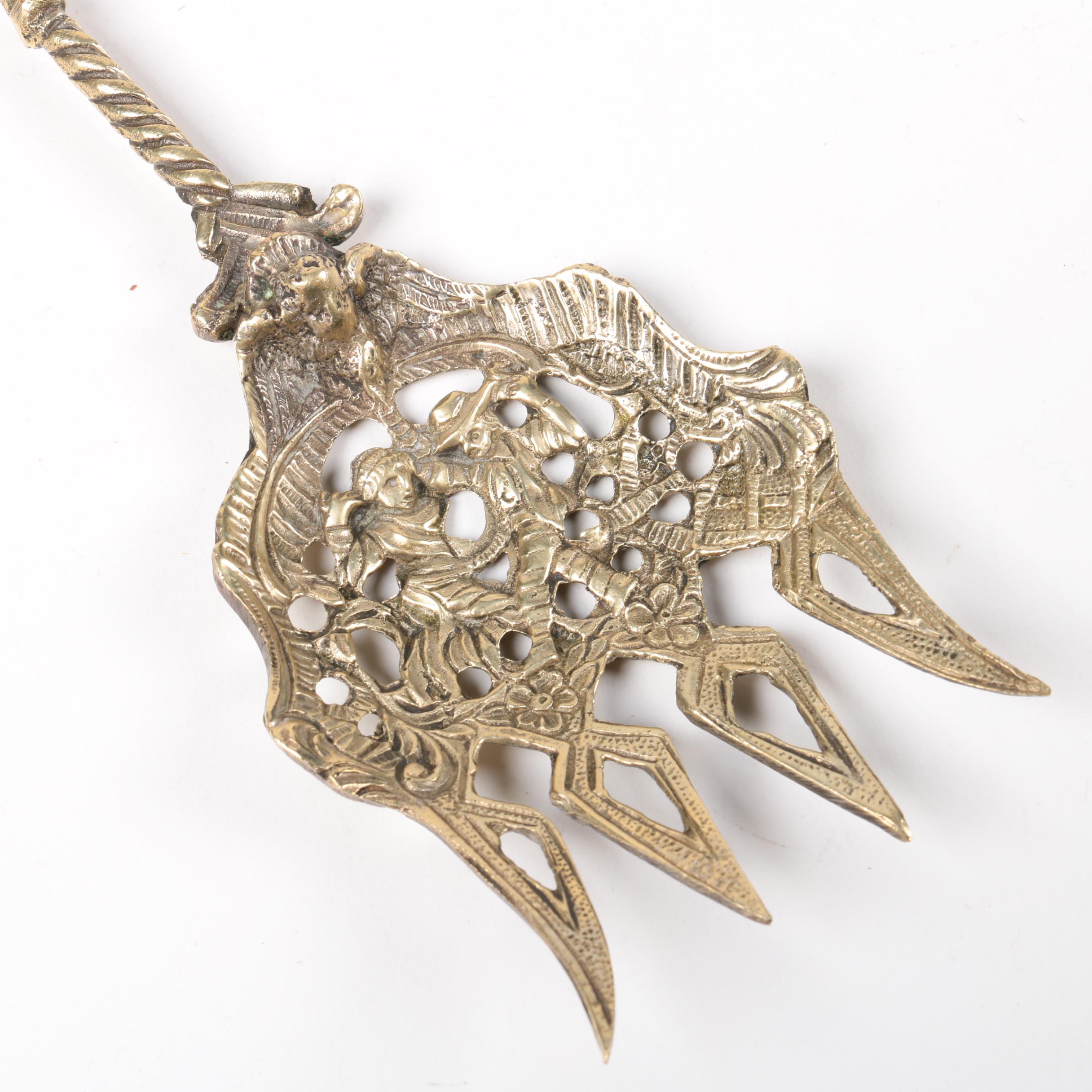 Brass Figural Utensils with Italian Teaspoons