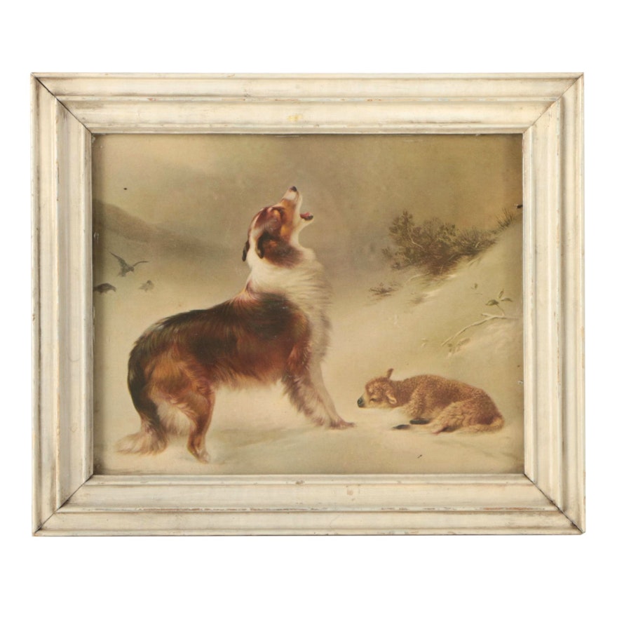 Offset Lithograph After Walter Hunt "Rescue of a Lost Friend"