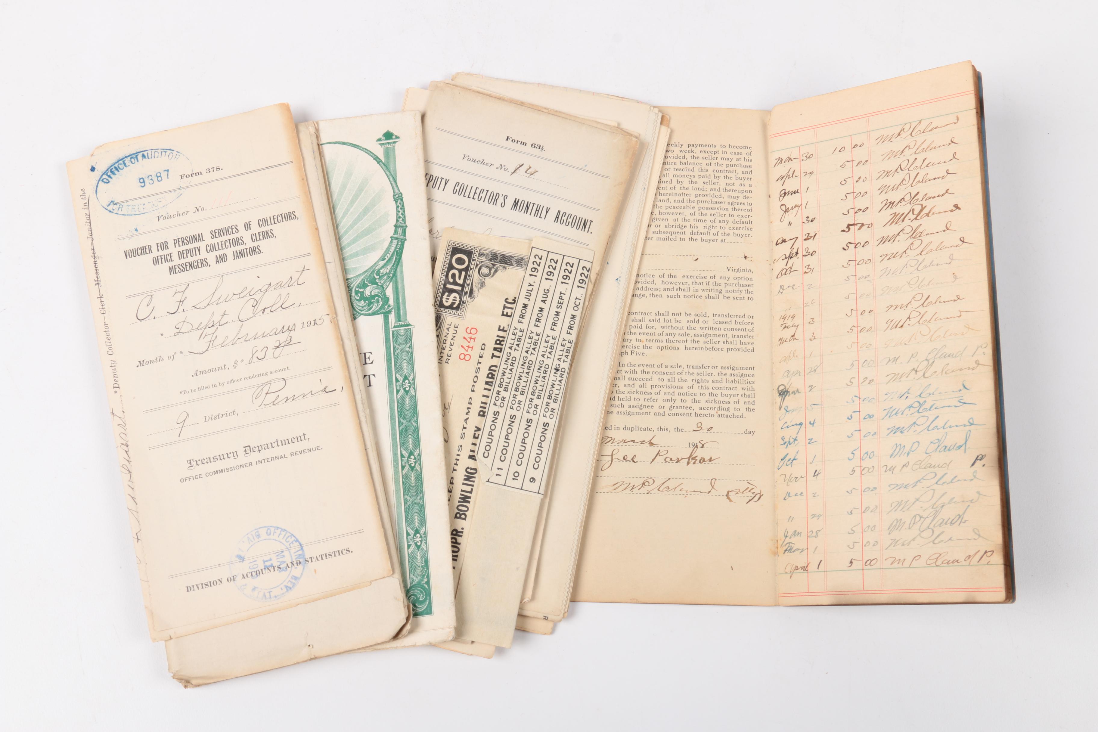 Antique and Vintage Personal Documents And Ephemera Including WWII Ration Books