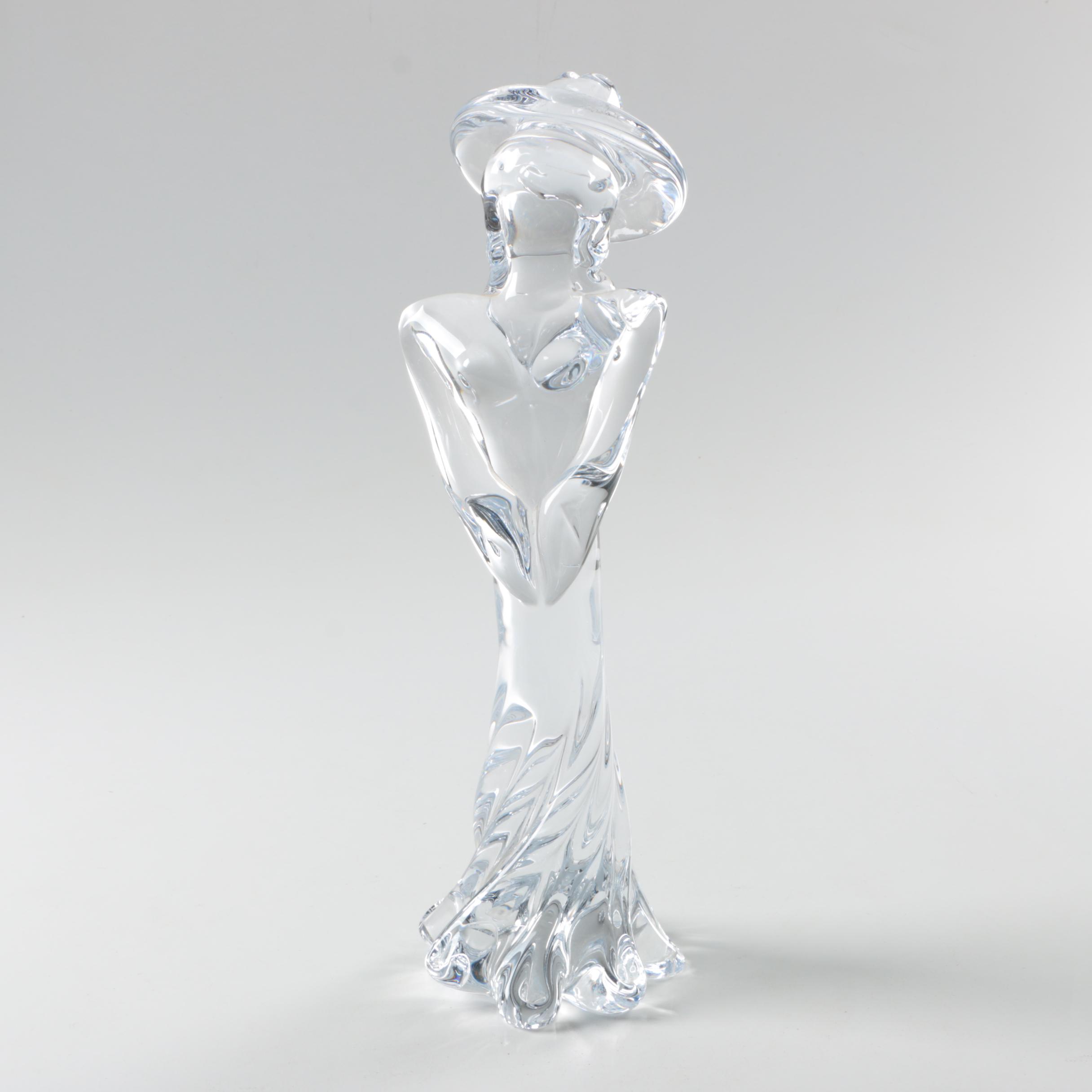 Artisan Signed Crystal Figurine of a Woman
