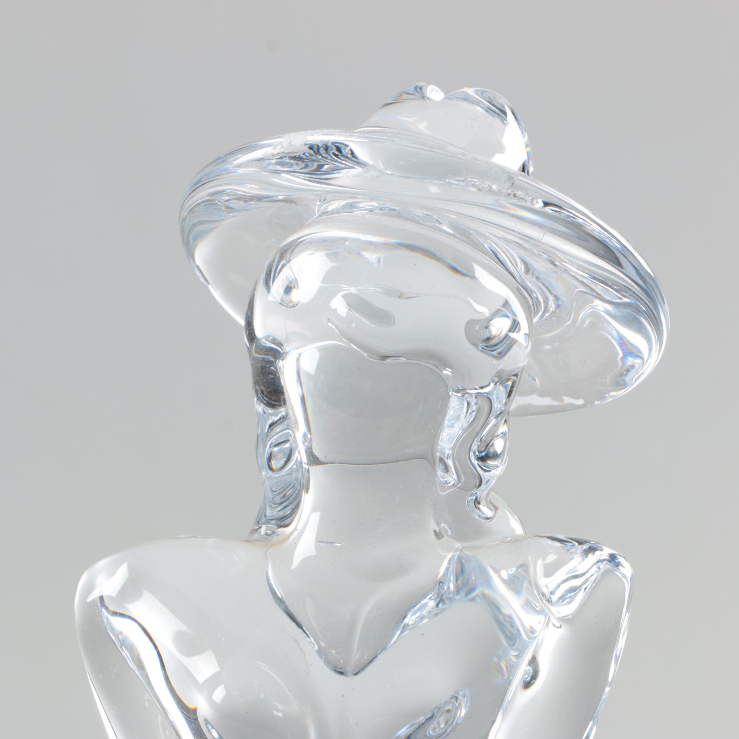 Artisan Signed Crystal Figurine of a Woman