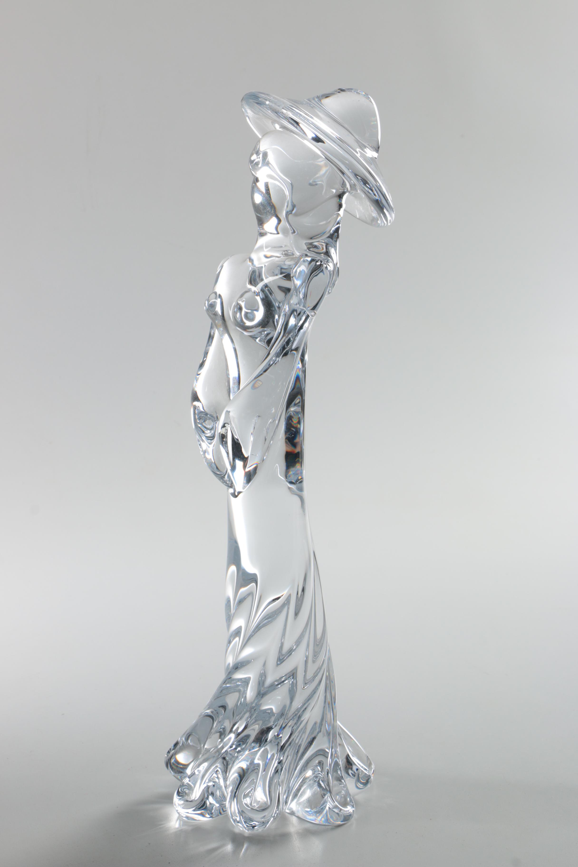 Artisan Signed Crystal Figurine of a Woman