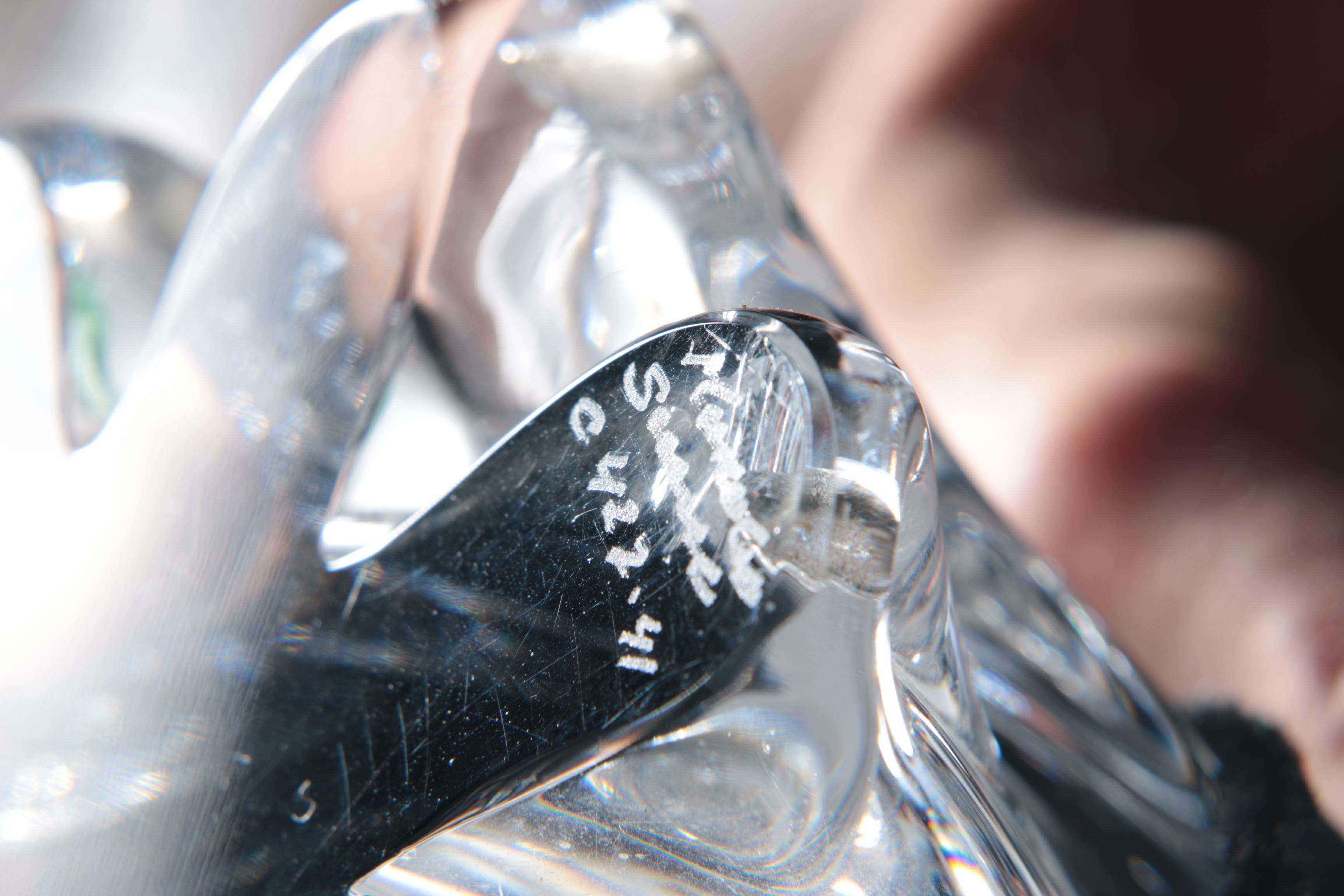 Artisan Signed Crystal Figurine of a Woman