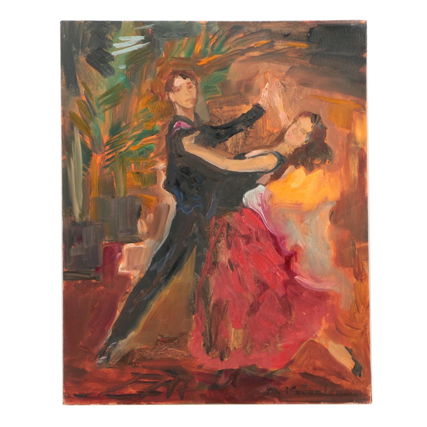 Murat Kaboulov Oil on Canvas of Dancers #1252