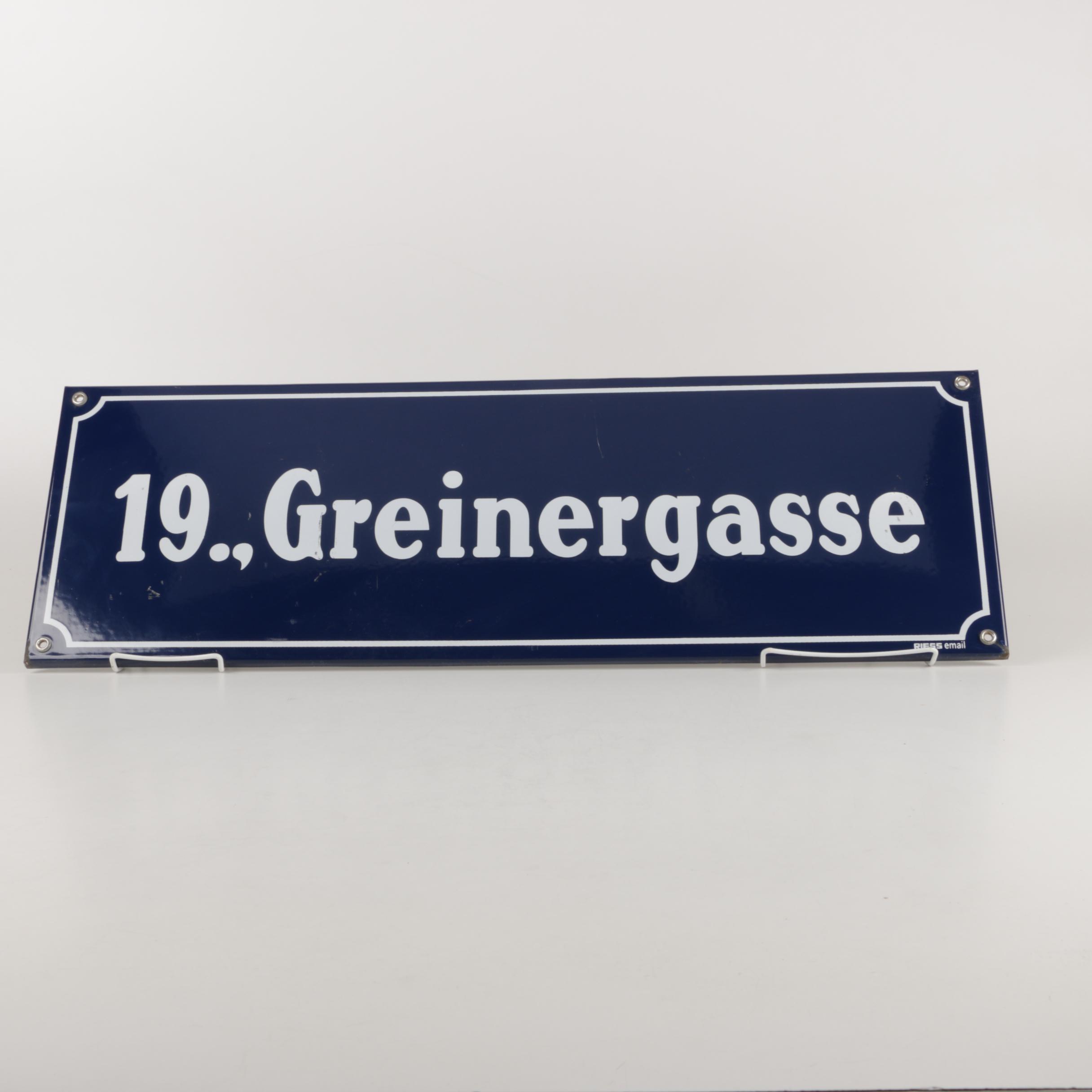 Austrian Enamel Street Sign