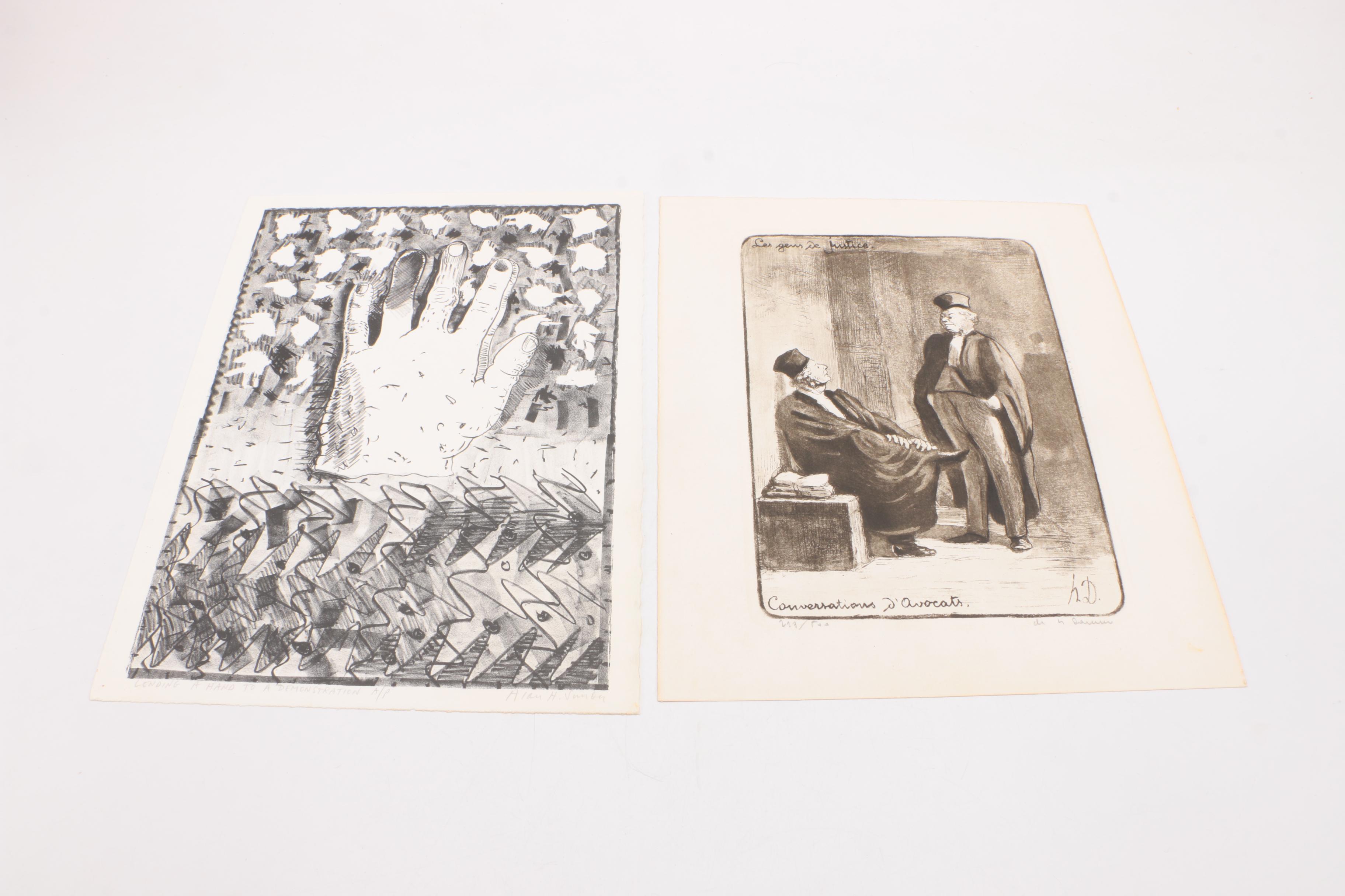 Prints Including Honoré Daumier's Limited Edition "Conversations D'Avocats"
