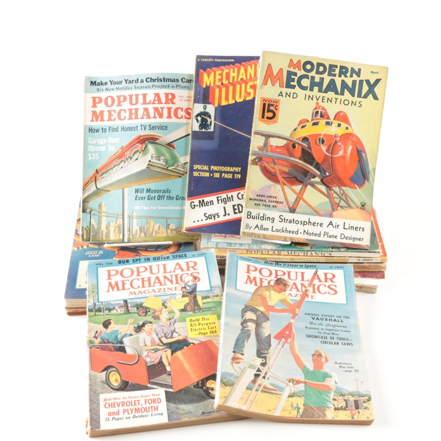 Collection of "Popular Mechanics" and "Modern Mechanix" Magazines