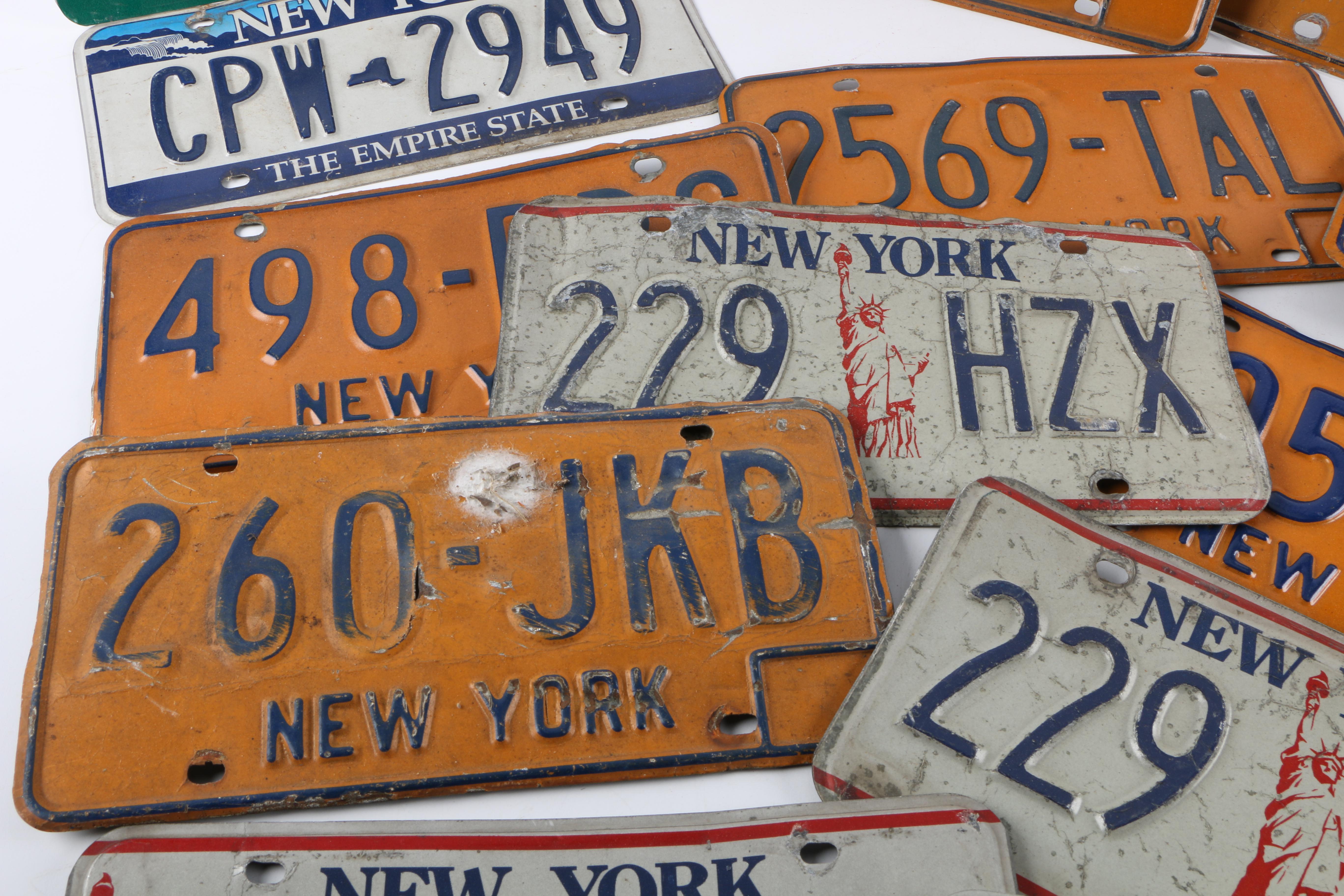 New York and Vermont Automobile License Plates