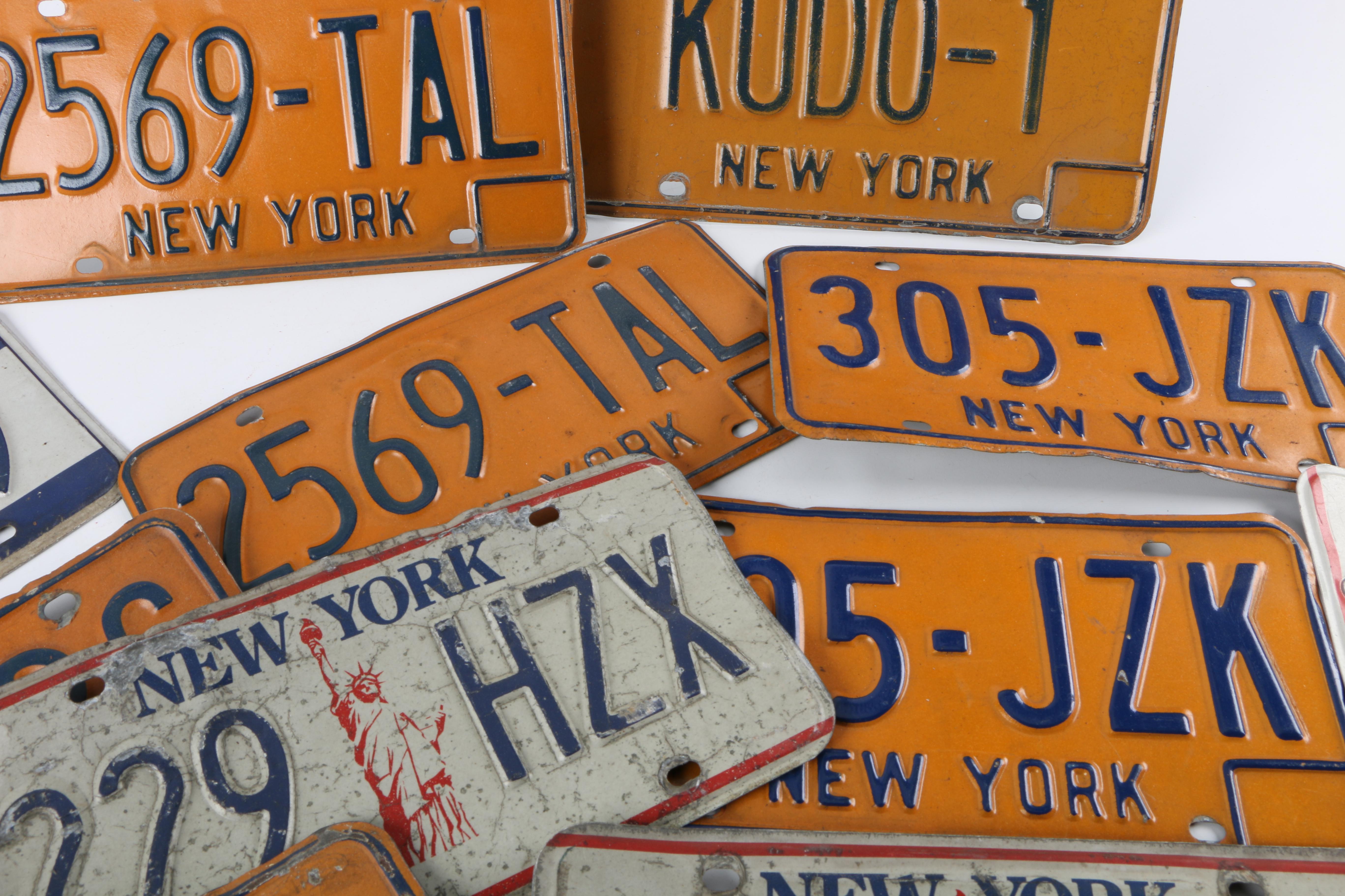 New York and Vermont Automobile License Plates
