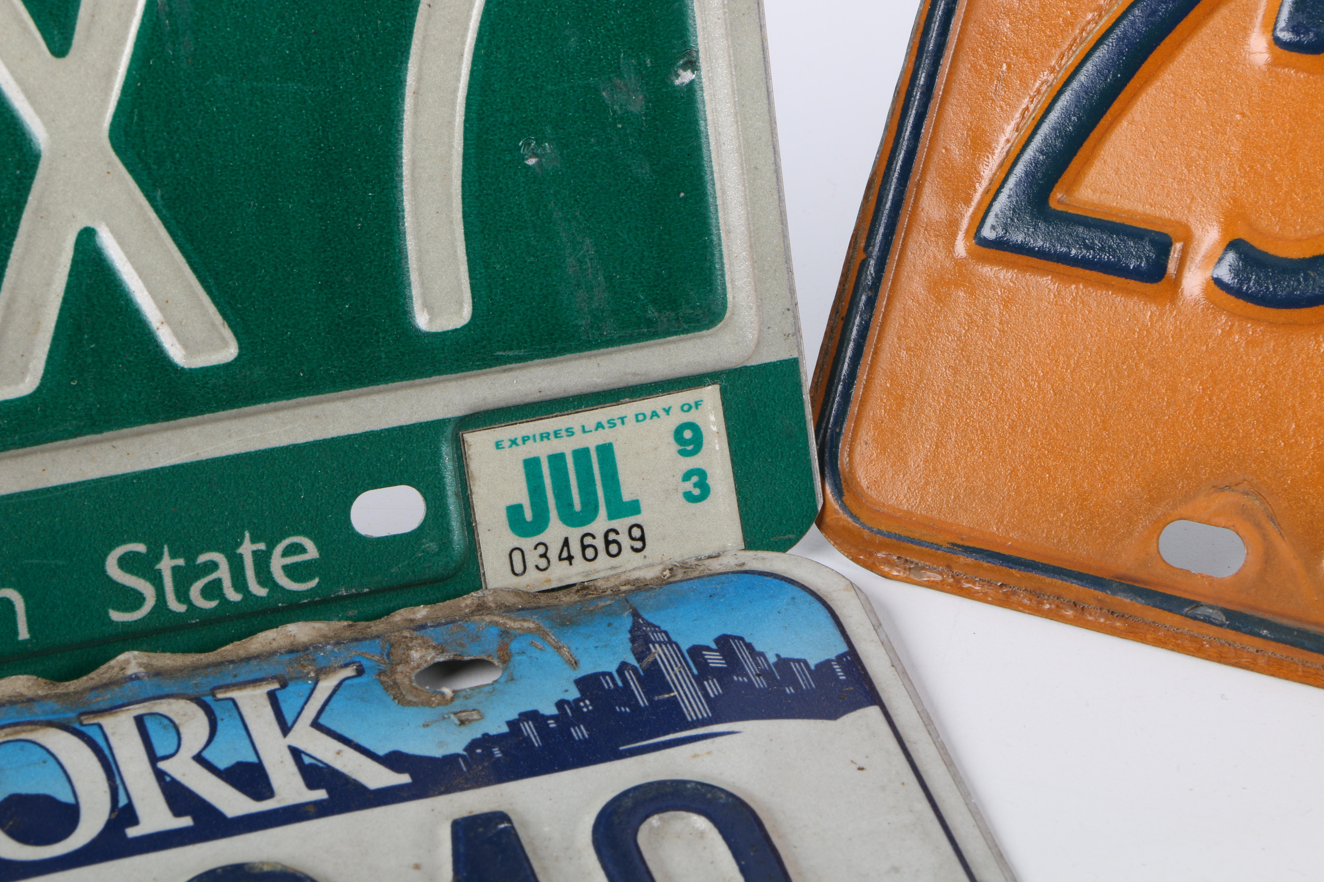 New York and Vermont Automobile License Plates