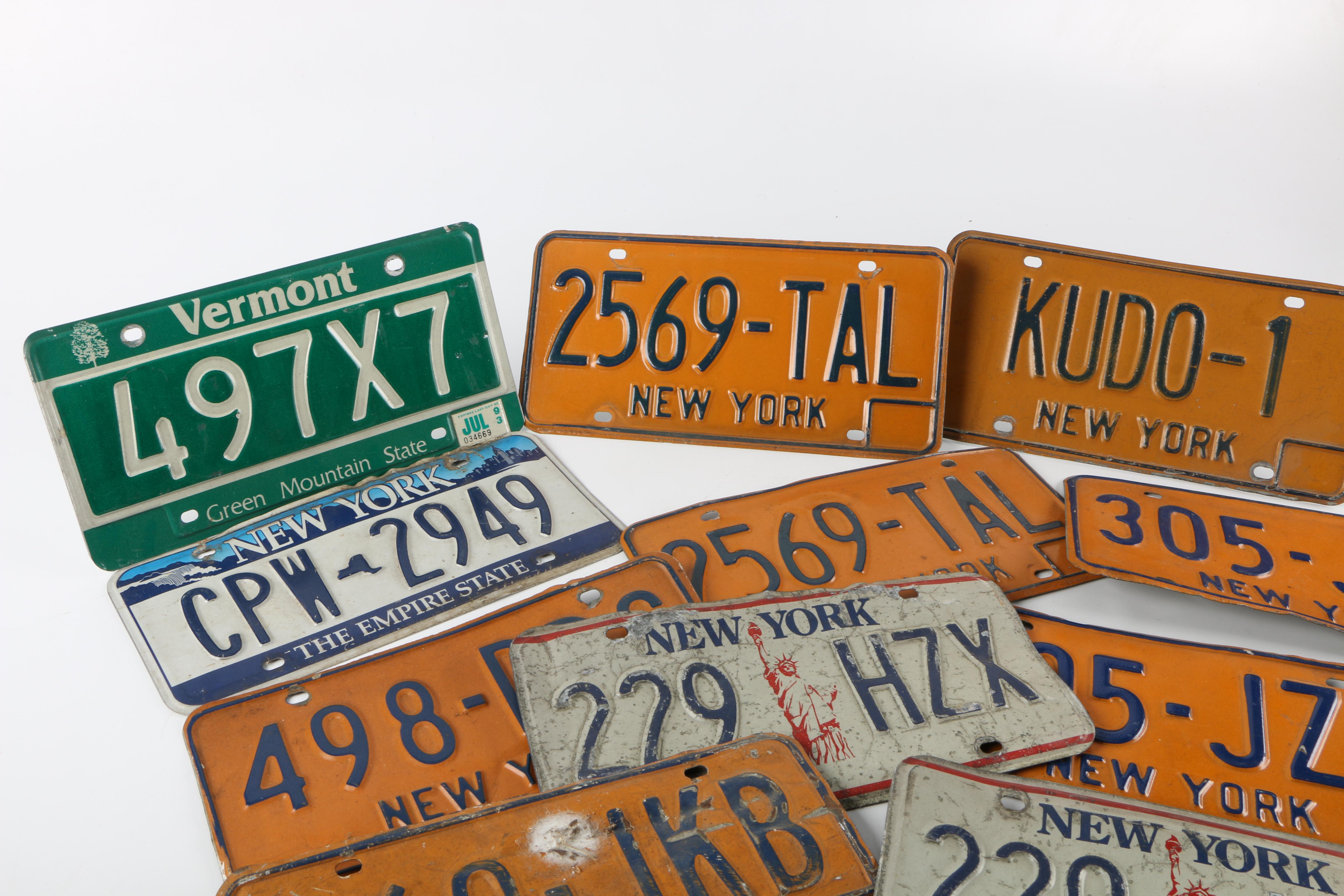 New York and Vermont Automobile License Plates