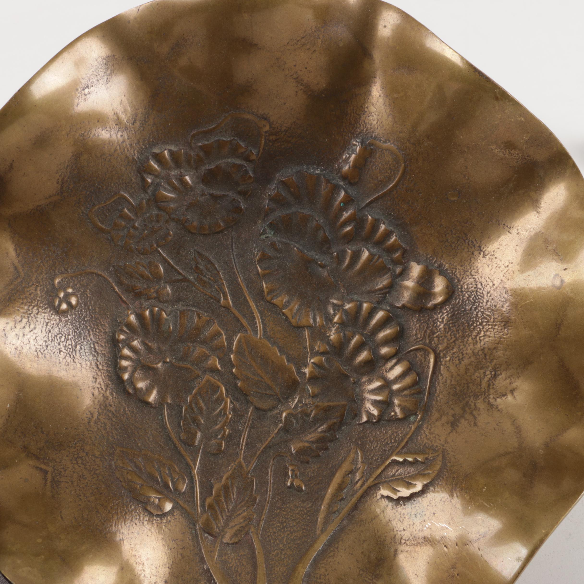 Decorative Brass Bowl and Cast Iron Figurine