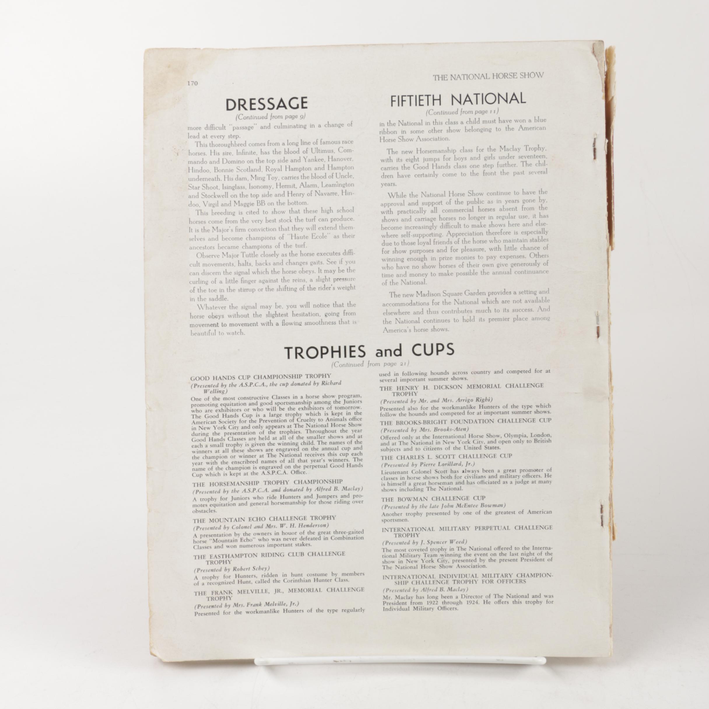 1935 Catalog from the 52nd National Horse Show