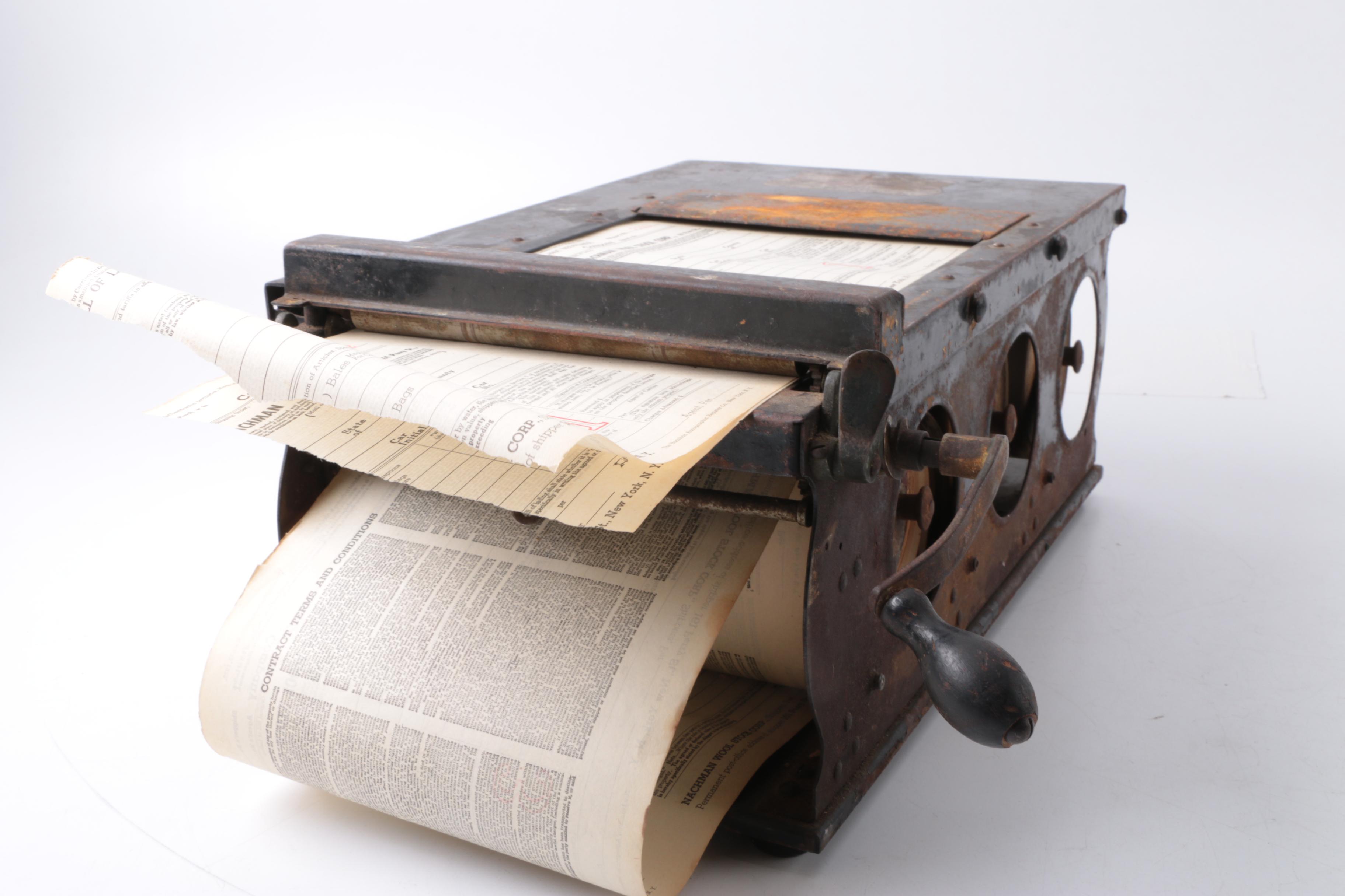 Nachman Wool Stock Corp Receipt and Hamilton Autographic System