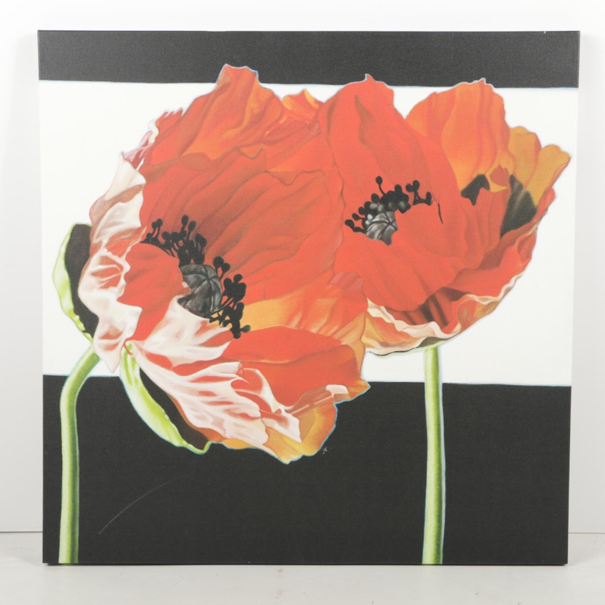 Giclee Print on Canvas After "Poppies" by Marckstein