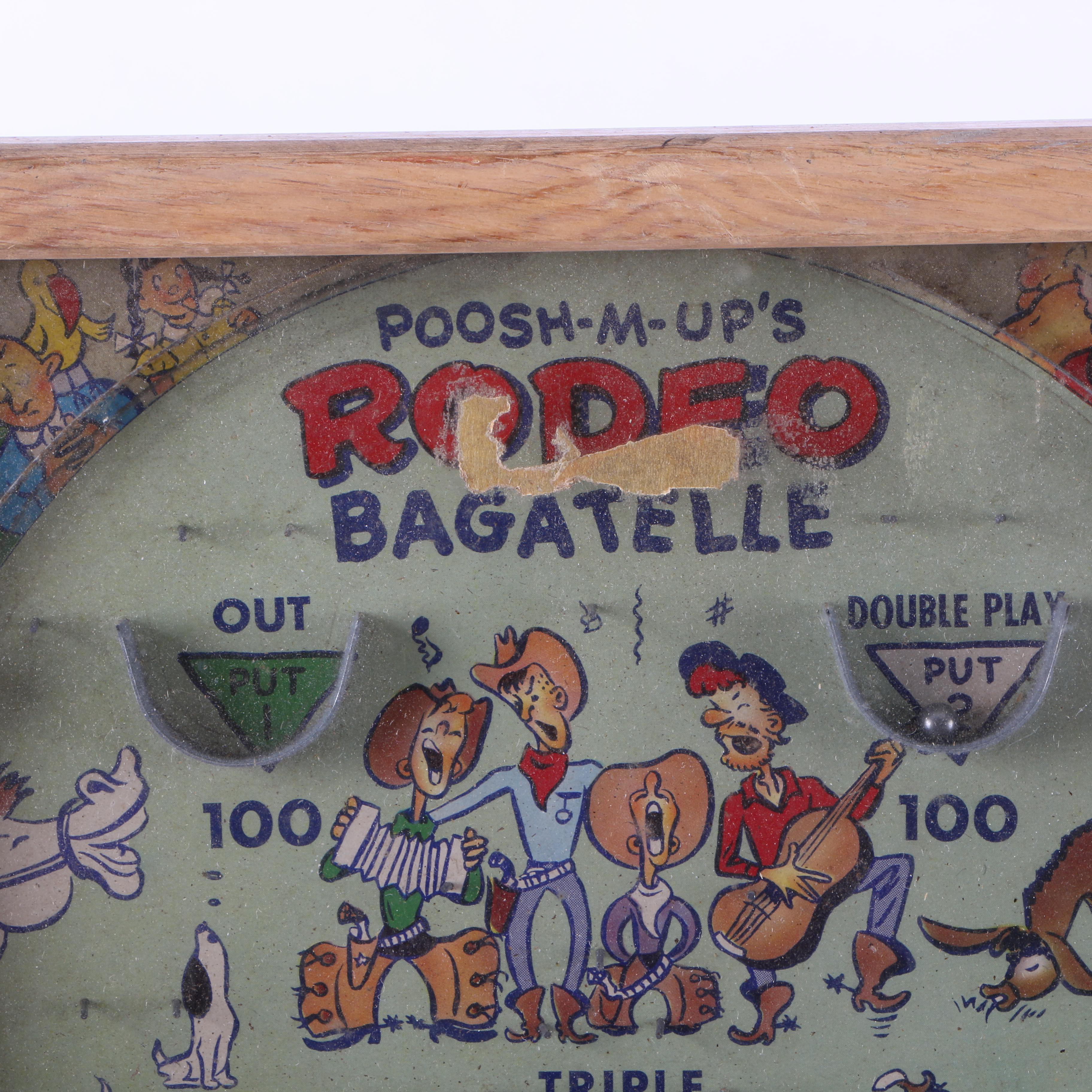 1940s Poosh-M-Up's "Rodeo" Bagatelle Game