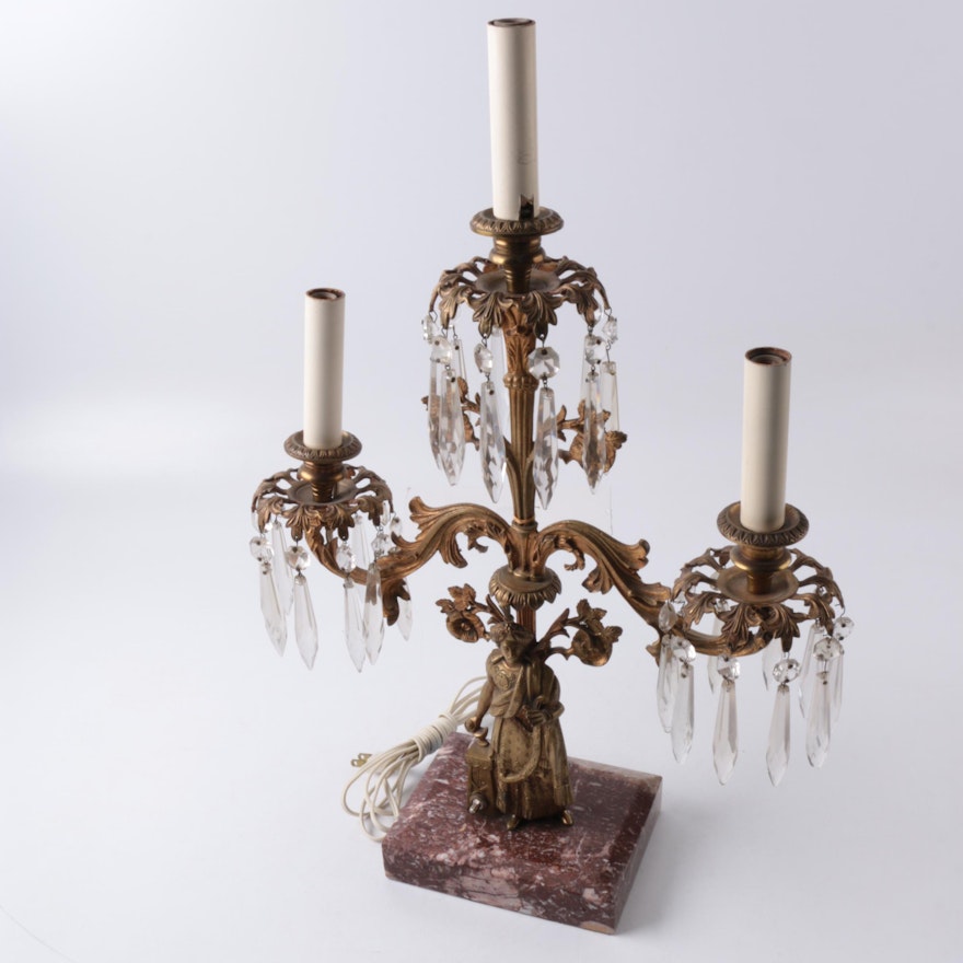 Figural Candelabra Style Table lamp