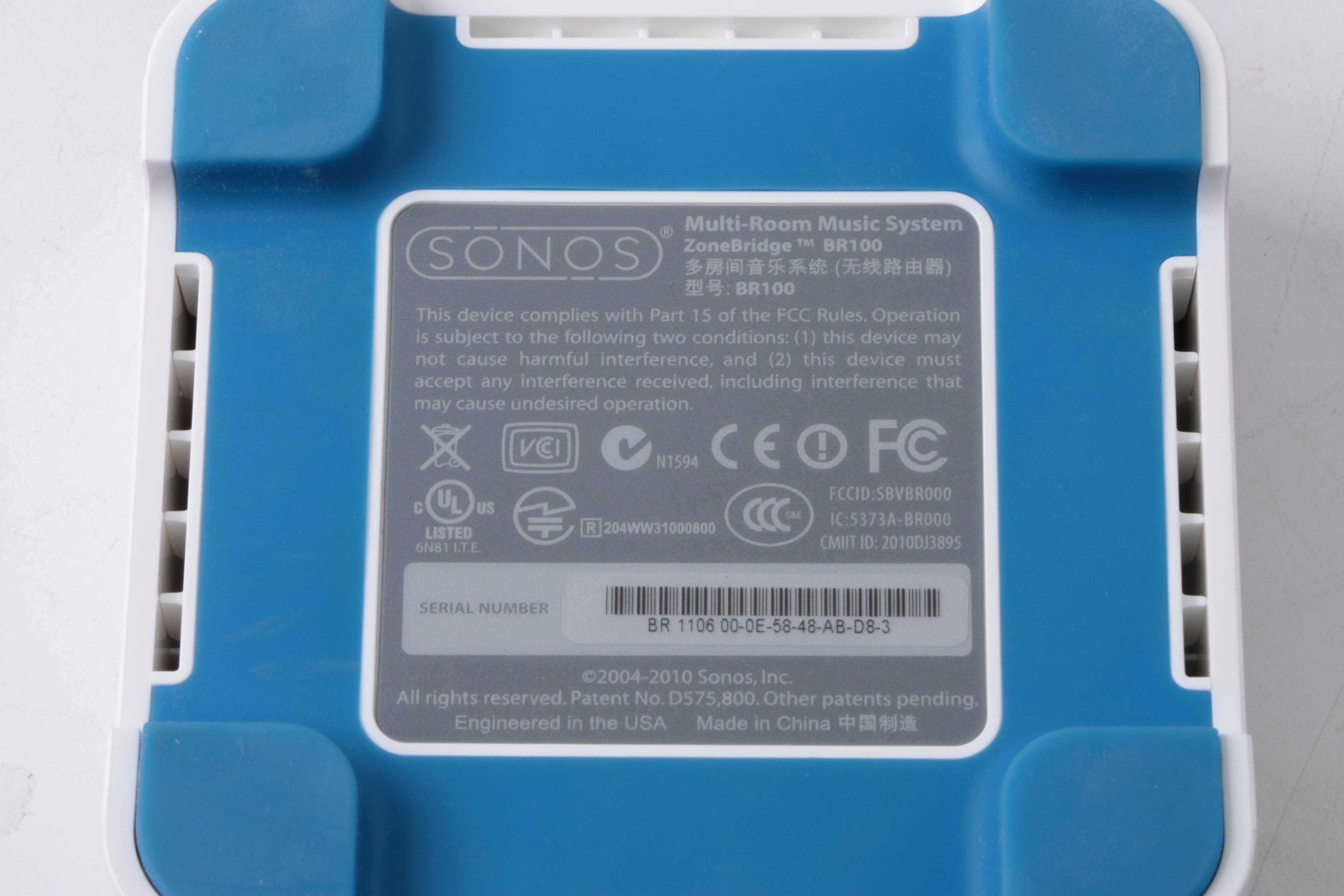 Sonos Speakers and Zone Bridge