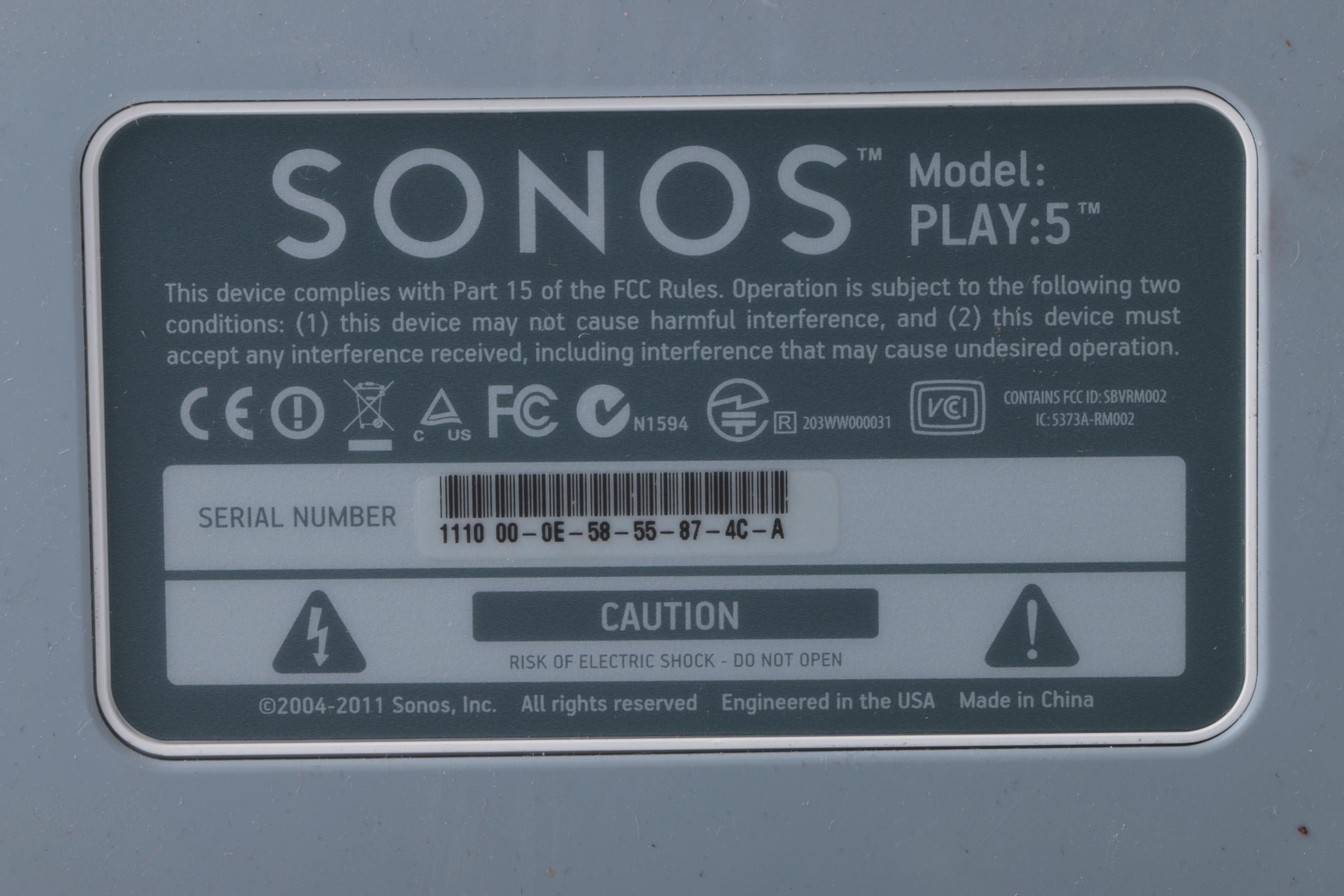 Sonos Speakers and Zone Bridge