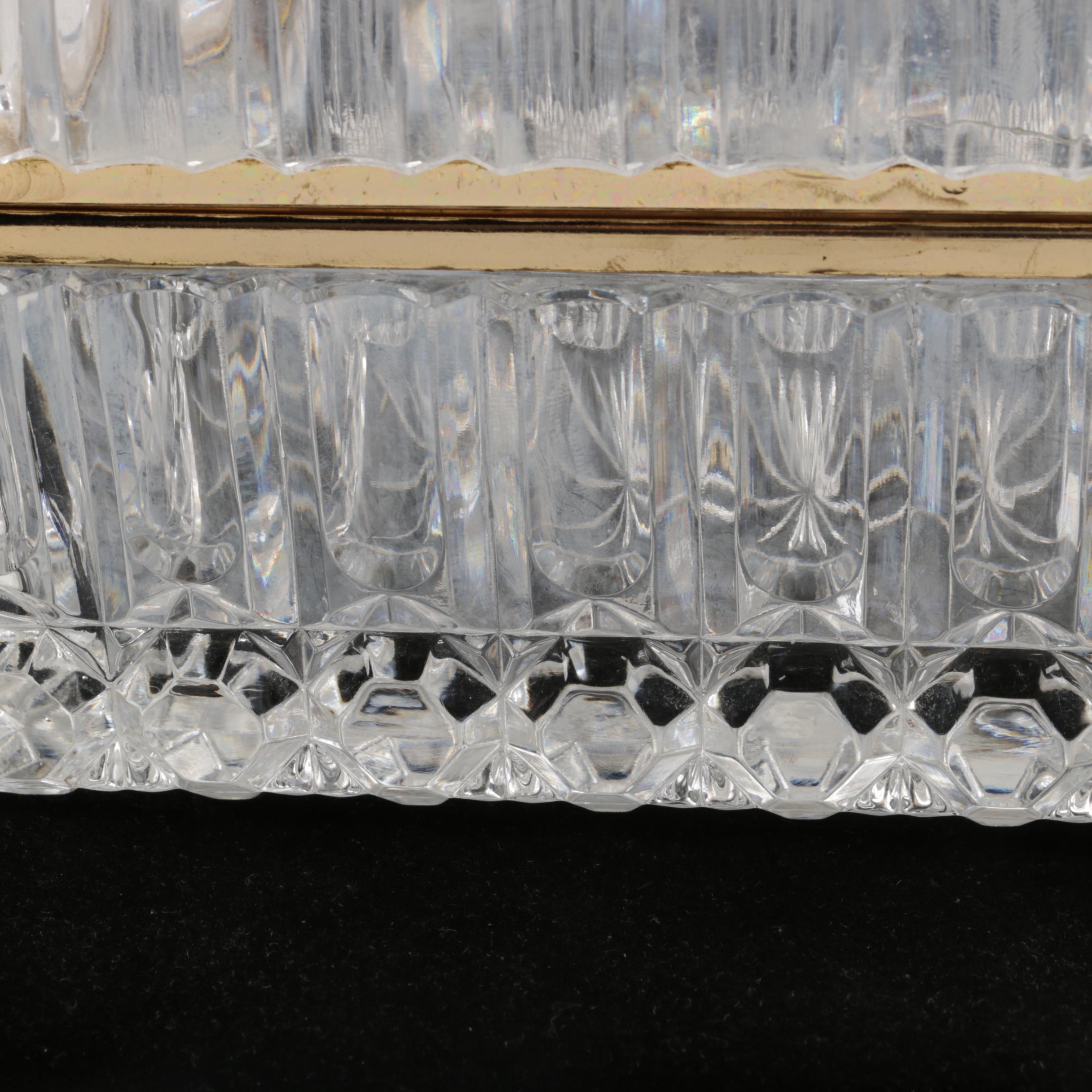 Gold Trimmed Crystal Trinket Chest