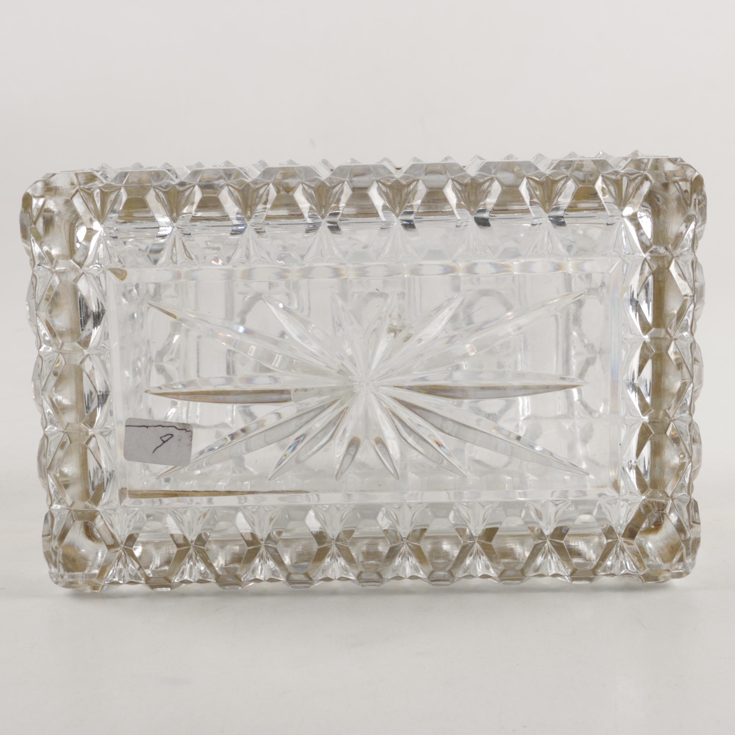 Gold Trimmed Crystal Trinket Chest