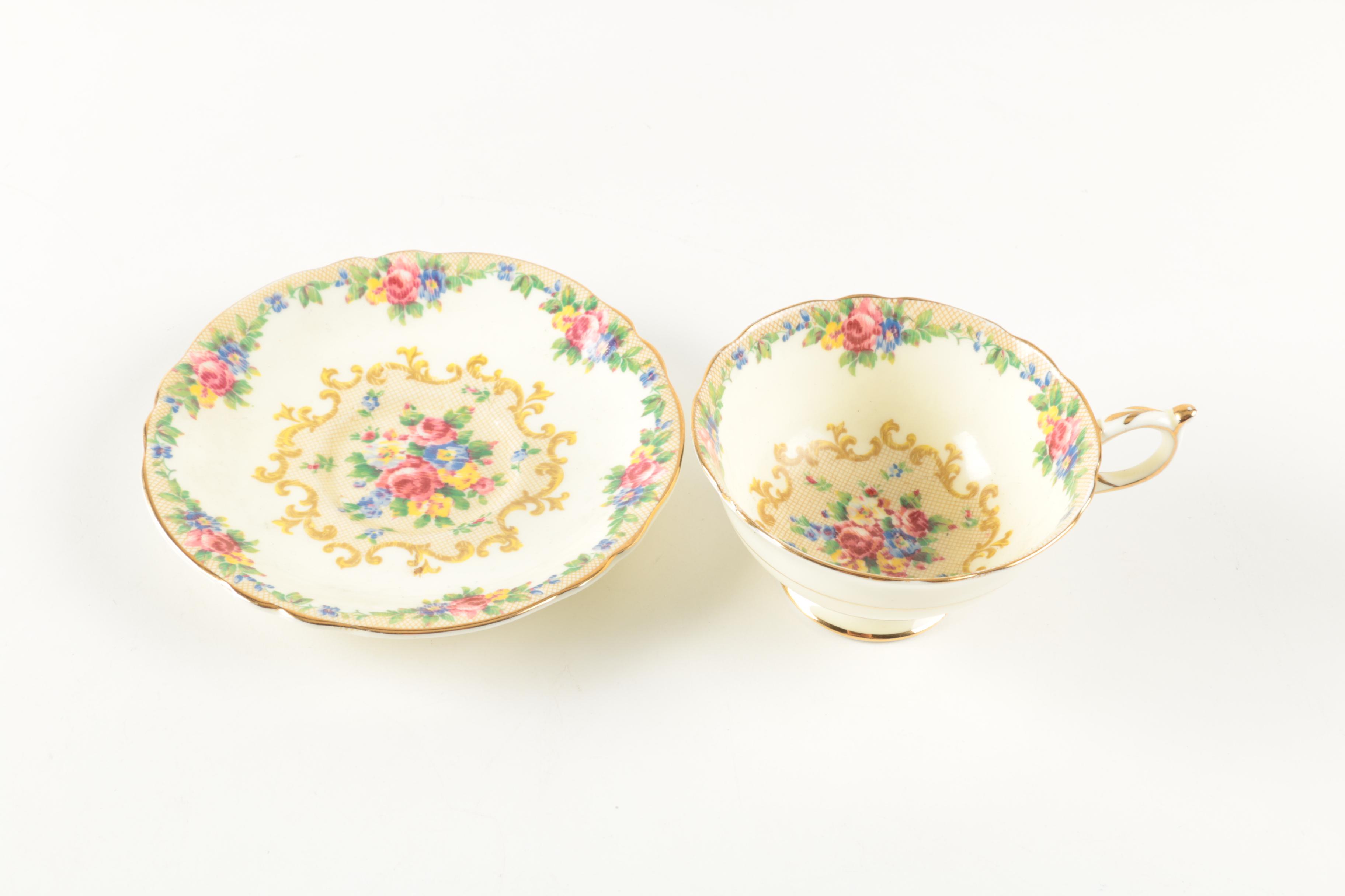 China Teacups and Vase including Lefton and Royal Albert