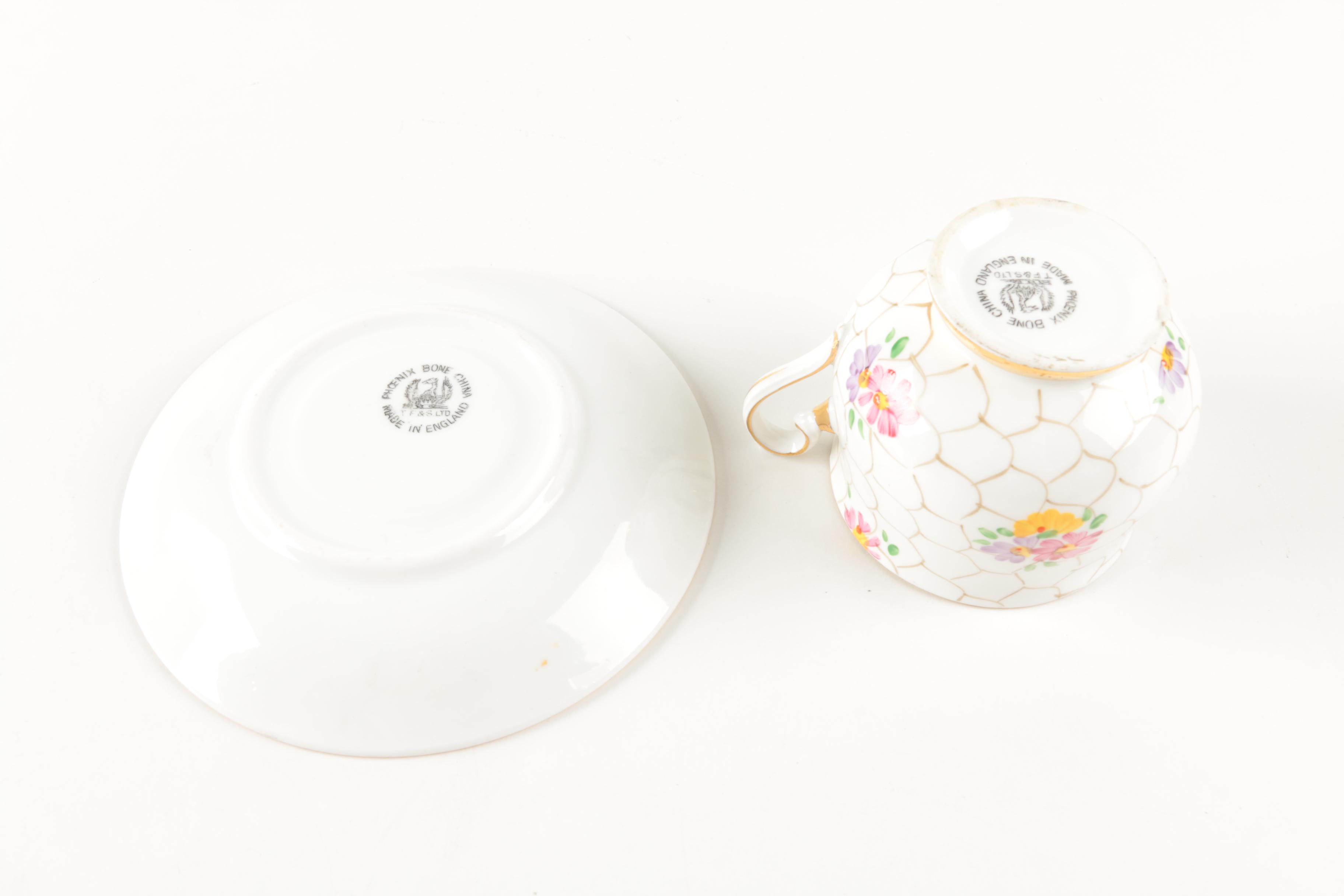 China Teacups and Vase including Lefton and Royal Albert
