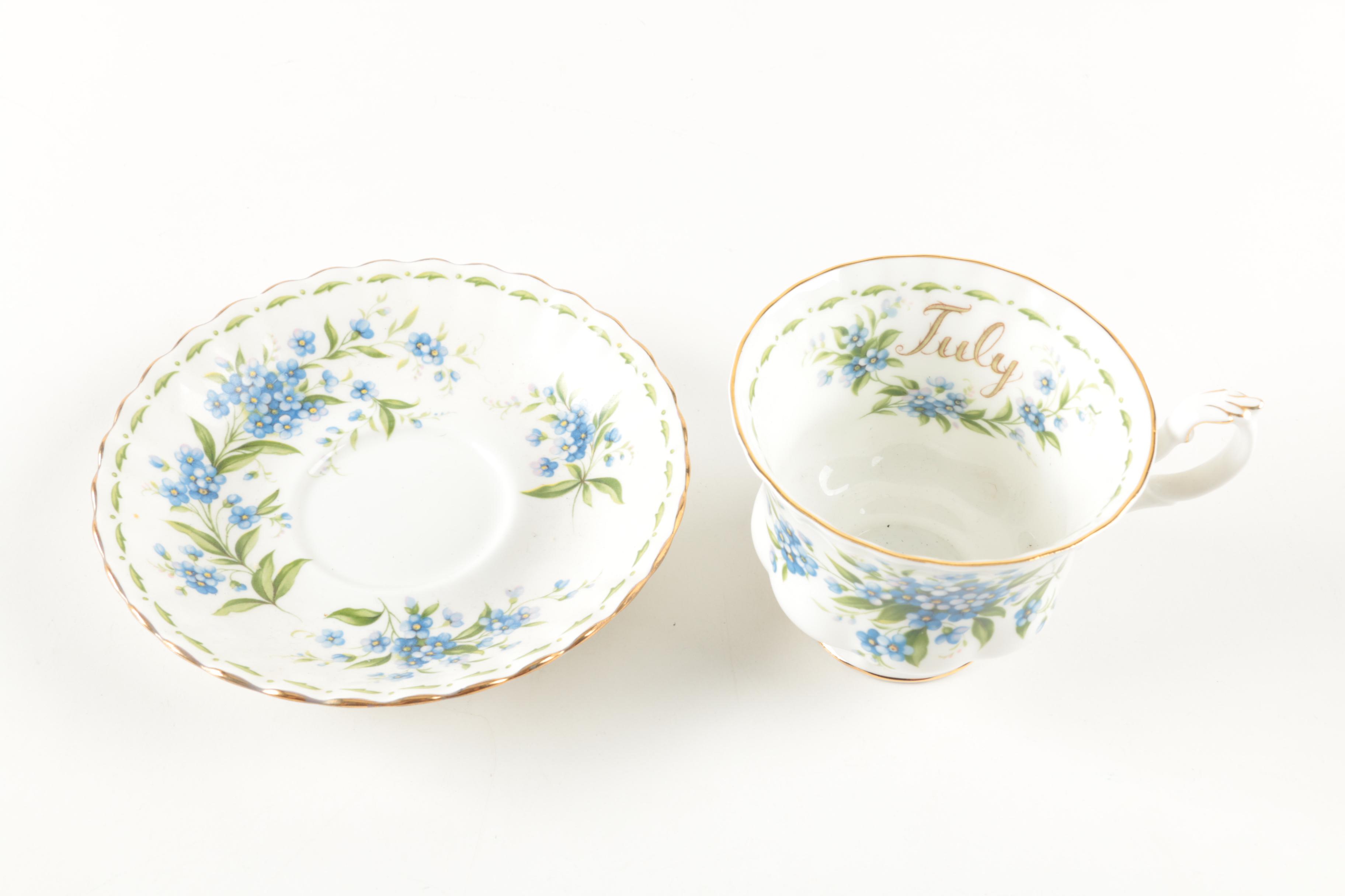 China Teacups and Vase including Lefton and Royal Albert