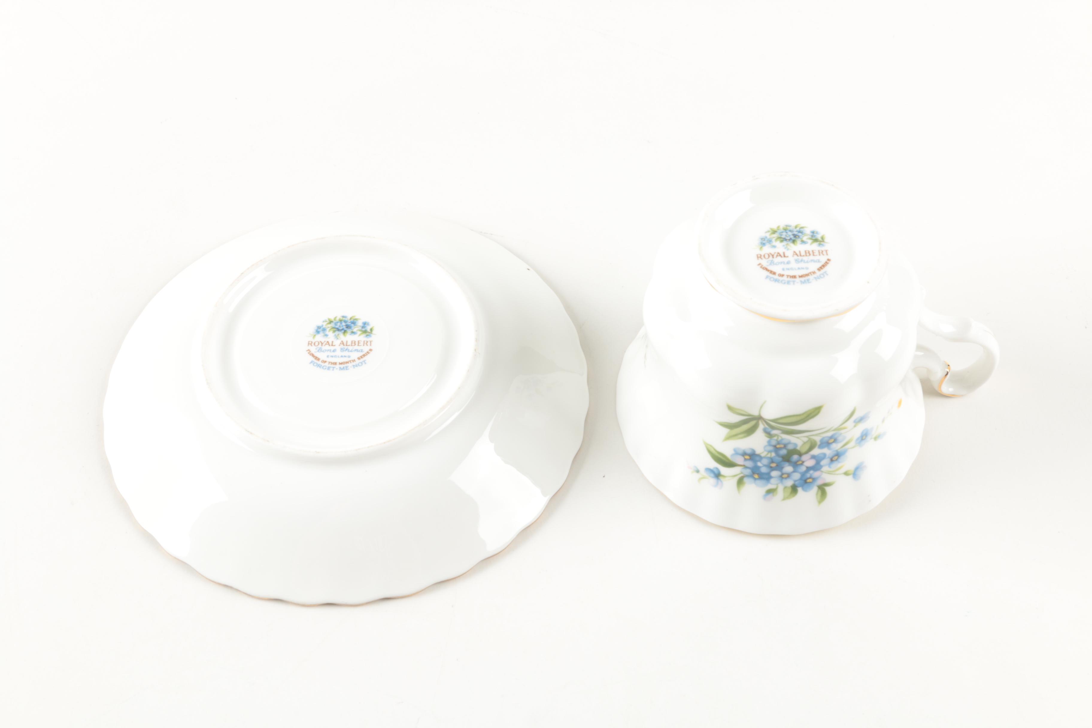 China Teacups and Vase including Lefton and Royal Albert