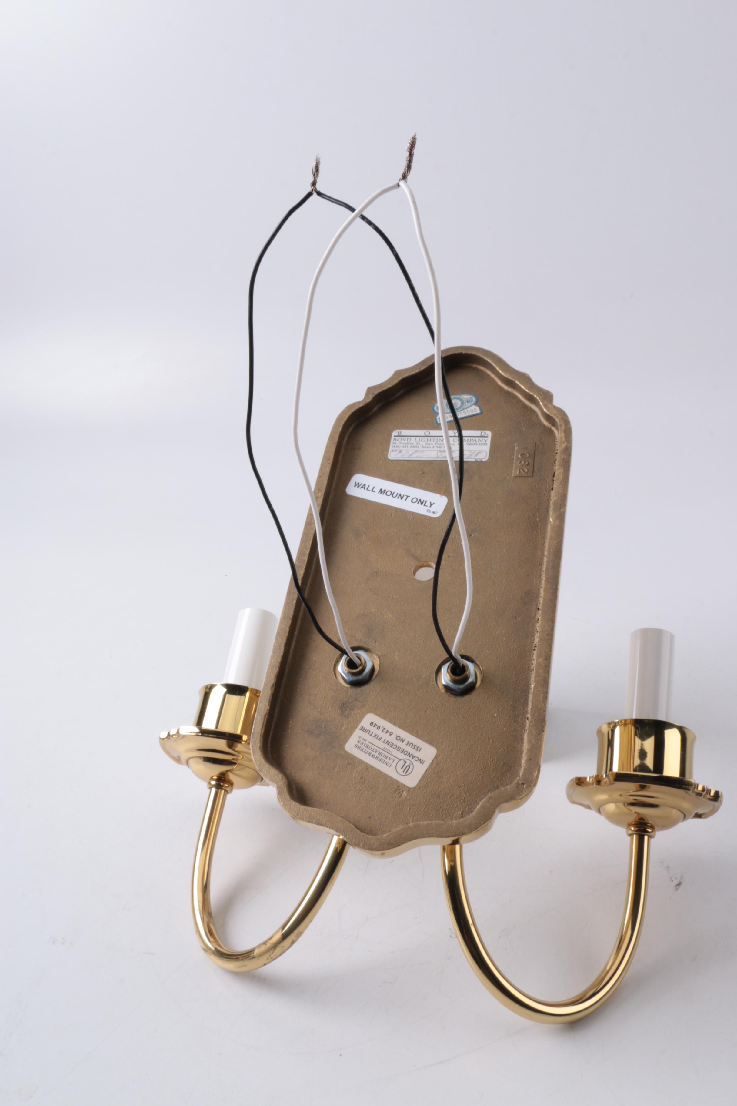 Gold-Tone Candelabra Wall Lights