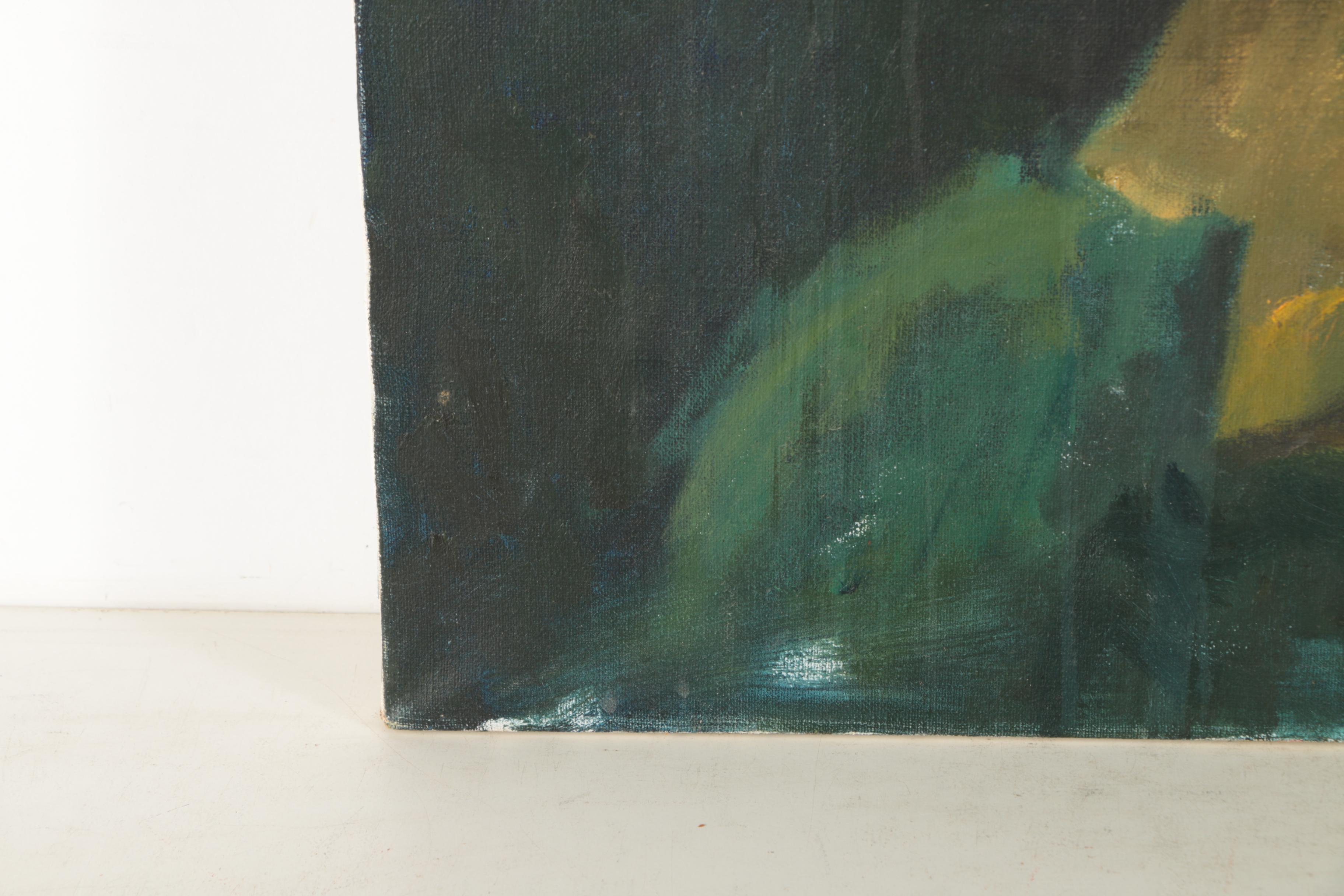 Margery Kramer Oil After Gustave Courbet's "Self Portrait with Pipe"