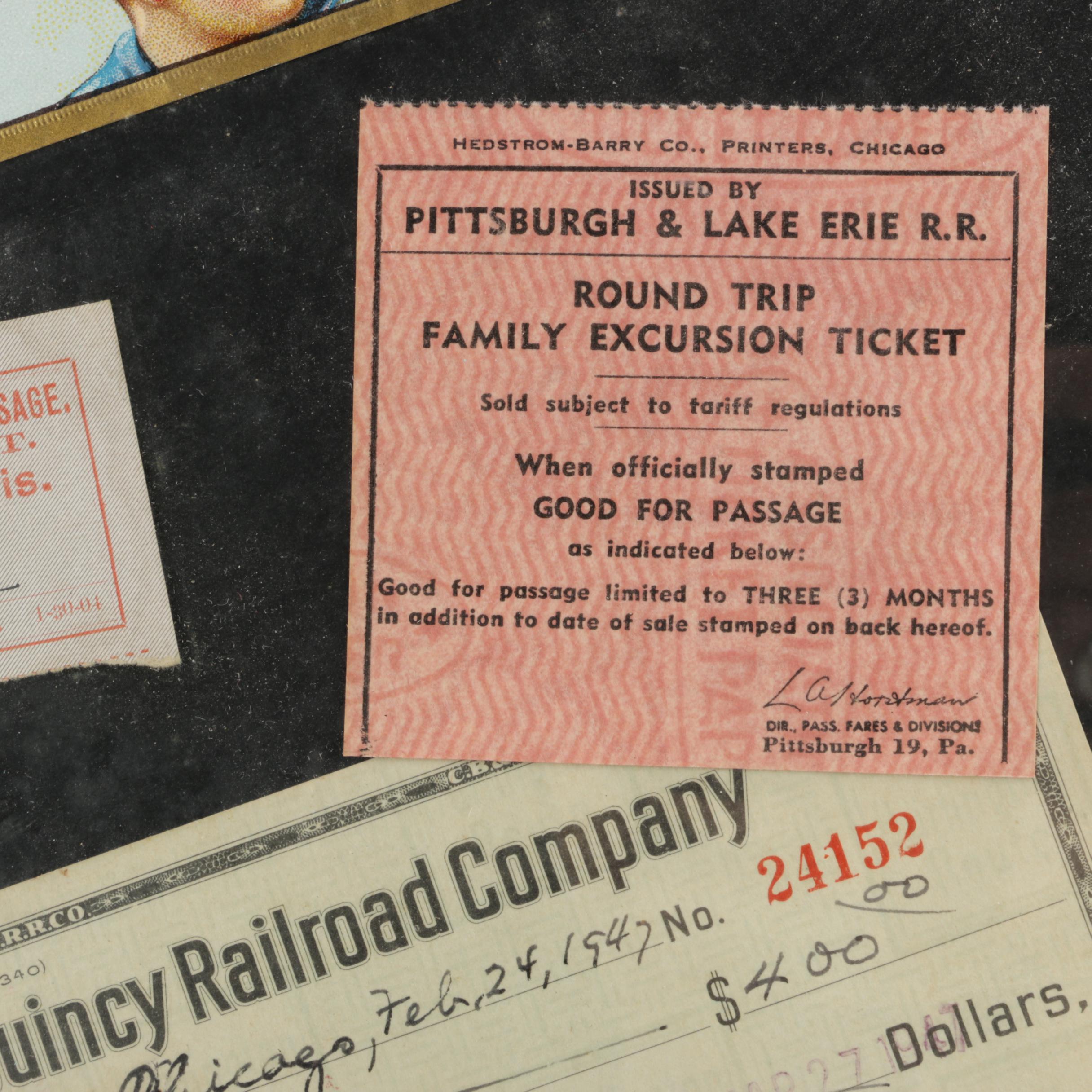 Framed Vintage Railroad Memorabilia