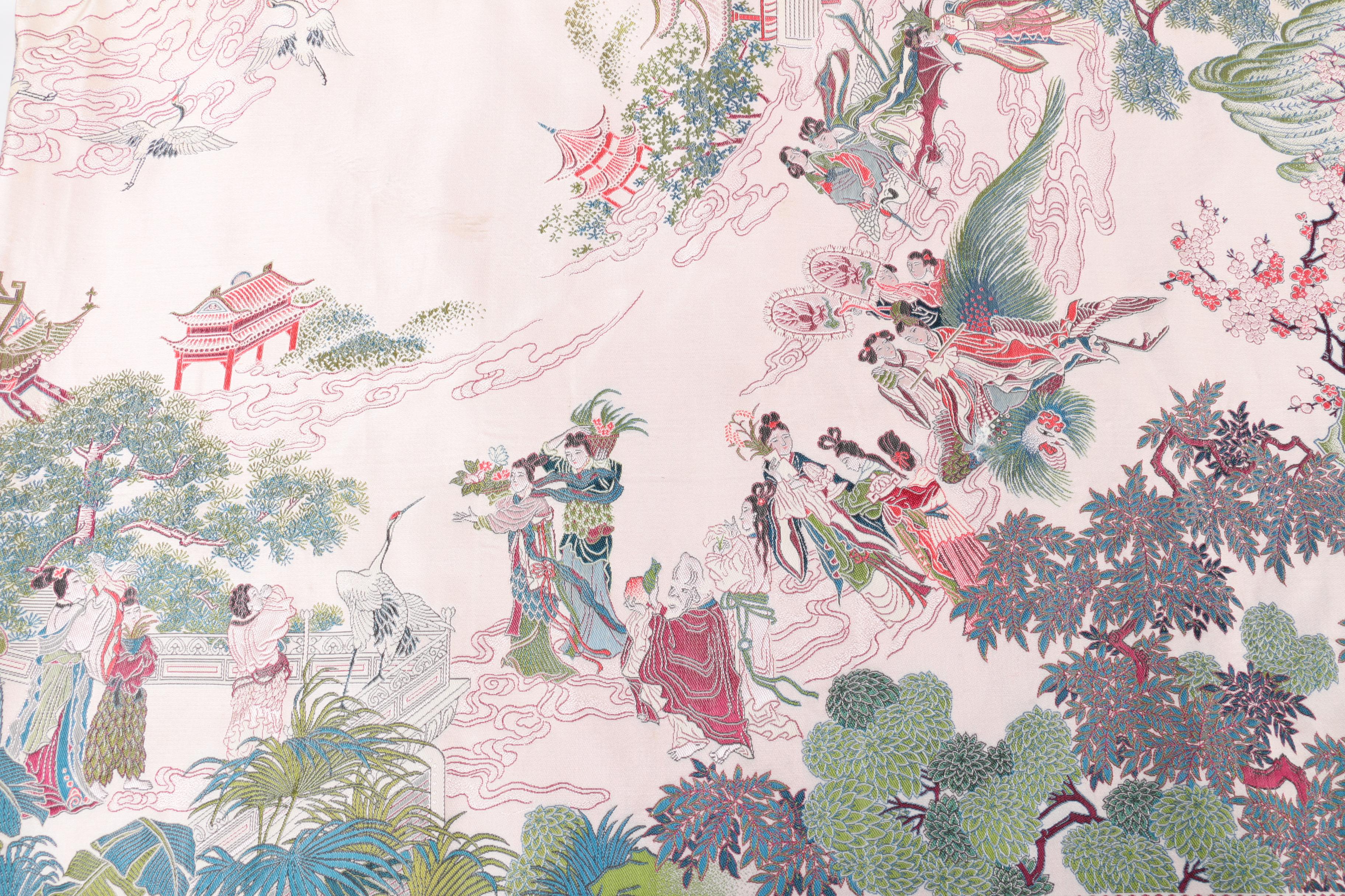 Assortment of Chinese Ceramic Dolls with Tapestry