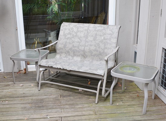 Carter Grandle "Avalon" Patio Glider and Two Side Tables