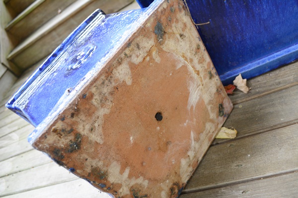 Blue Glazed Square Terra-cotta Planters