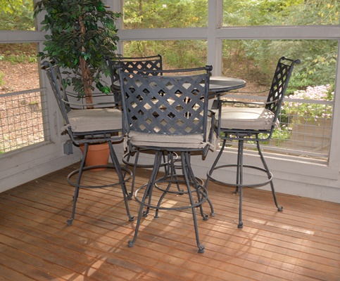 Pub Style Iron Table and Swivel Chairs