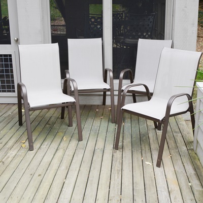Four Aluminum Patio Chairs