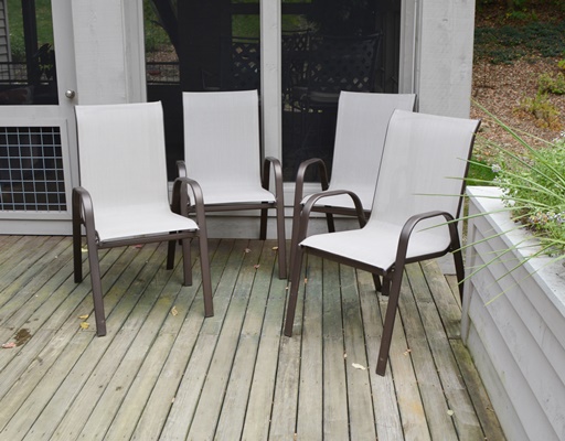 Four Aluminum Patio Chairs