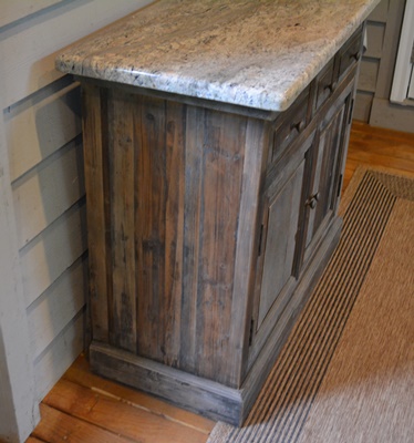 Granite Top Wood Sideboard